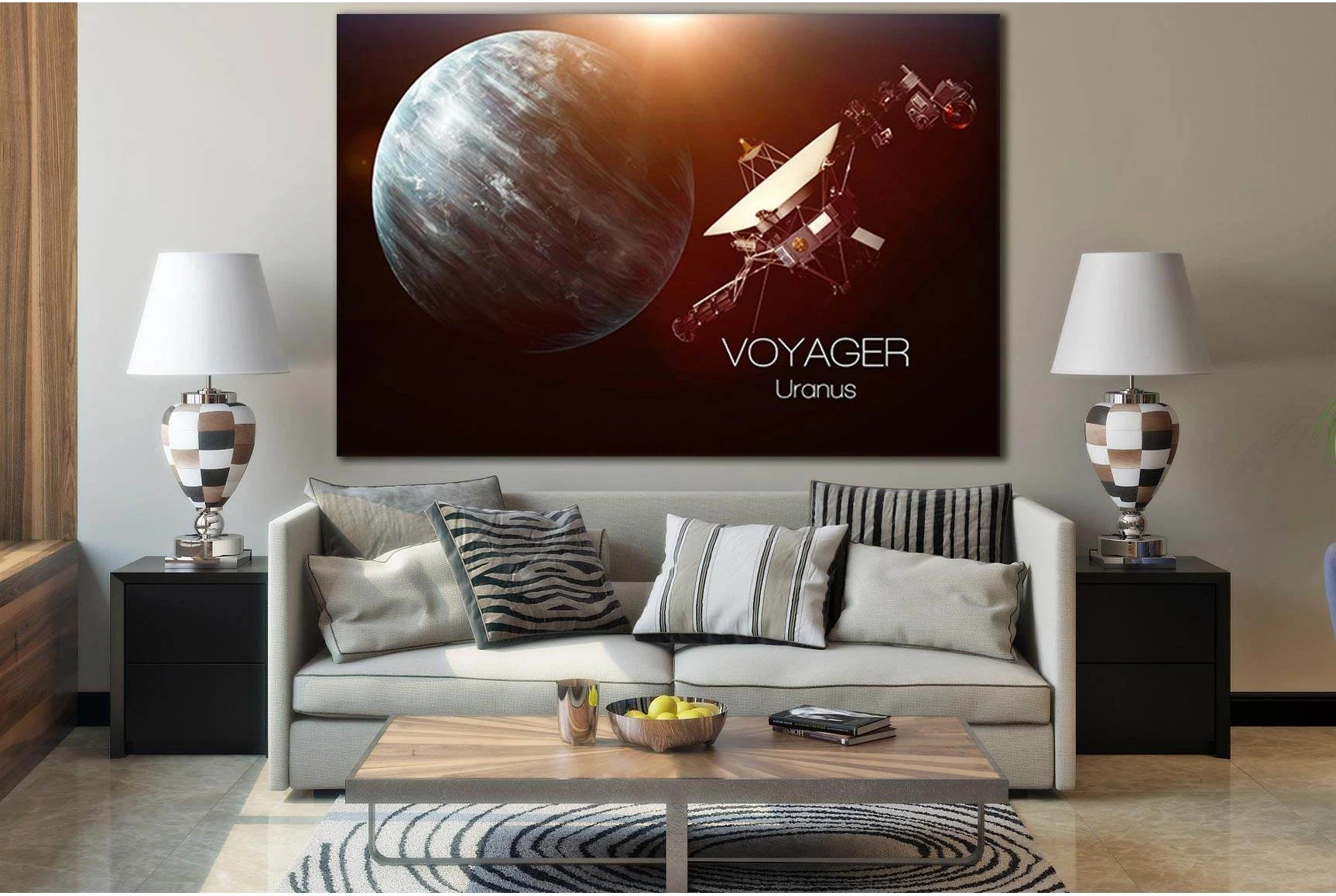 Artificial Satellite Voyager, Uranus №SL963 Ready to Hang Canvas Print - Zellart Canvas Prints 0new, ALL_Products, Astronomy & Space Canvas Wall Art