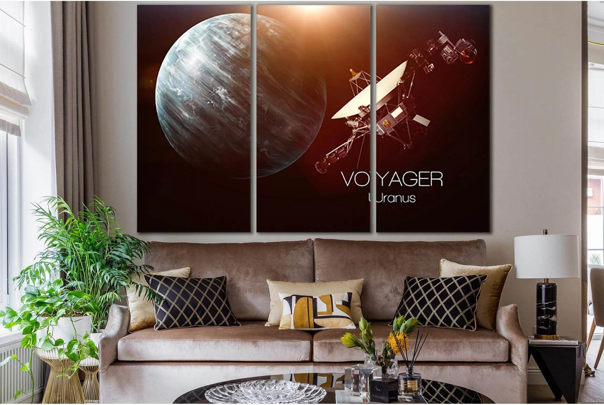 Artificial Satellite Voyager, Uranus №SL963 Ready to Hang Canvas Print - Zellart Canvas Prints 0new, ALL_Products, Astronomy & Space Canvas Wall Art