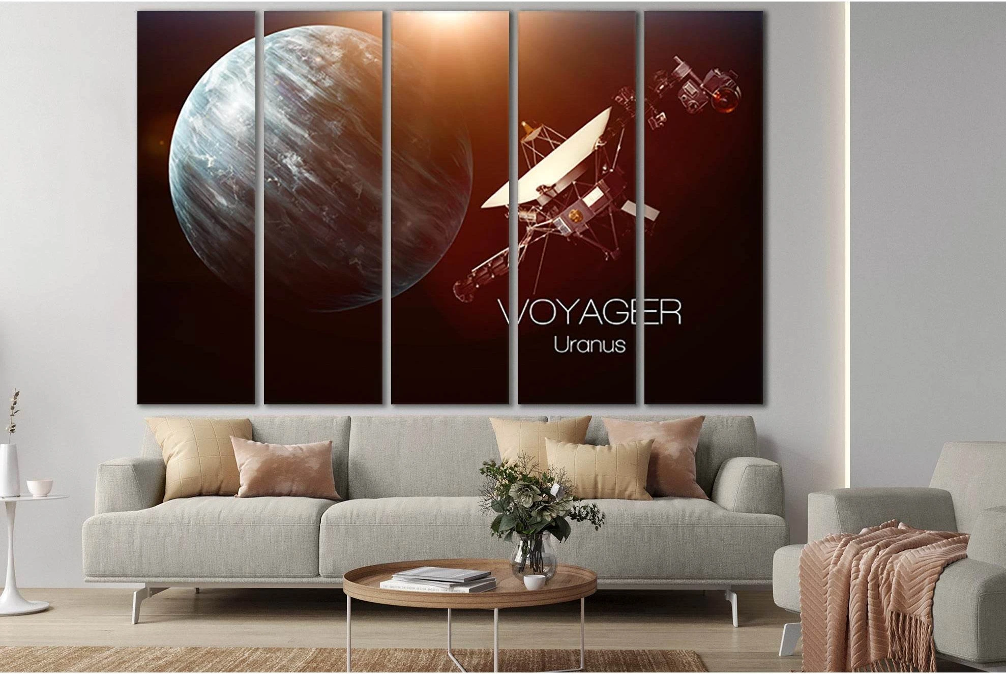 Artificial Satellite Voyager, Uranus №SL963 Ready to Hang Canvas Print - Zellart Canvas Prints 0new, ALL_Products, Astronomy & Space Canvas Wall Art