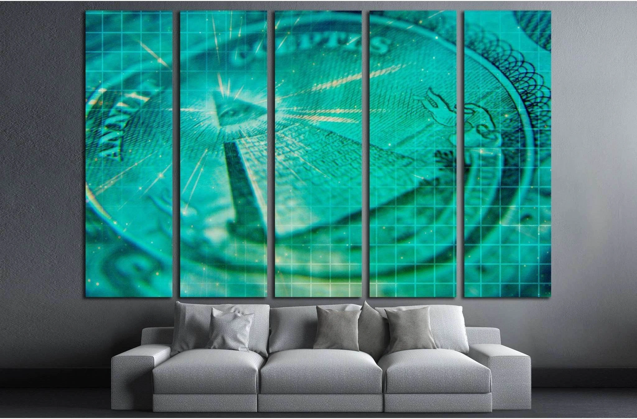 Artistic Grunge Money №1612 Ready to Hang Canvas Print - Zellart Canvas Prints ALL_Products, s-1612
