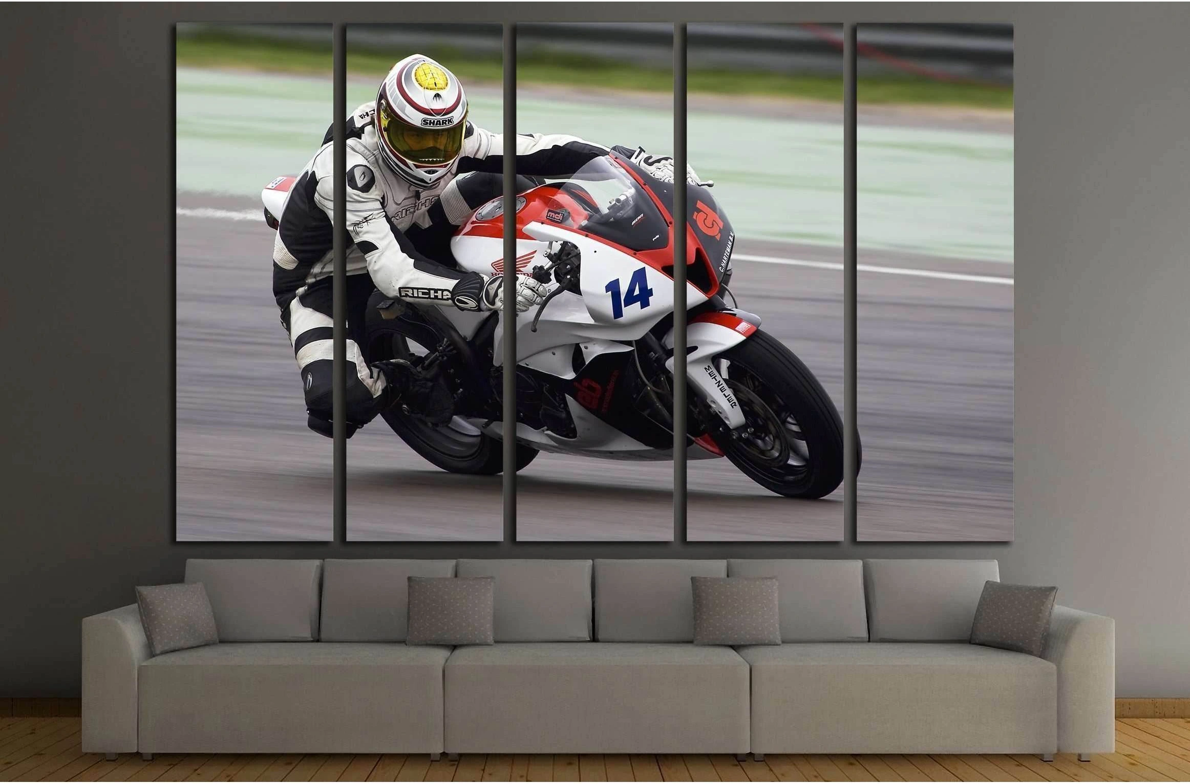 ASSEN - Frank Brouwer participates in the ONK Supersport at the Rizla Racing Assen, Netherland №2472 Ready to Hang Canvas Print - Zellart Canvas Prints ALL_Products, s-2472