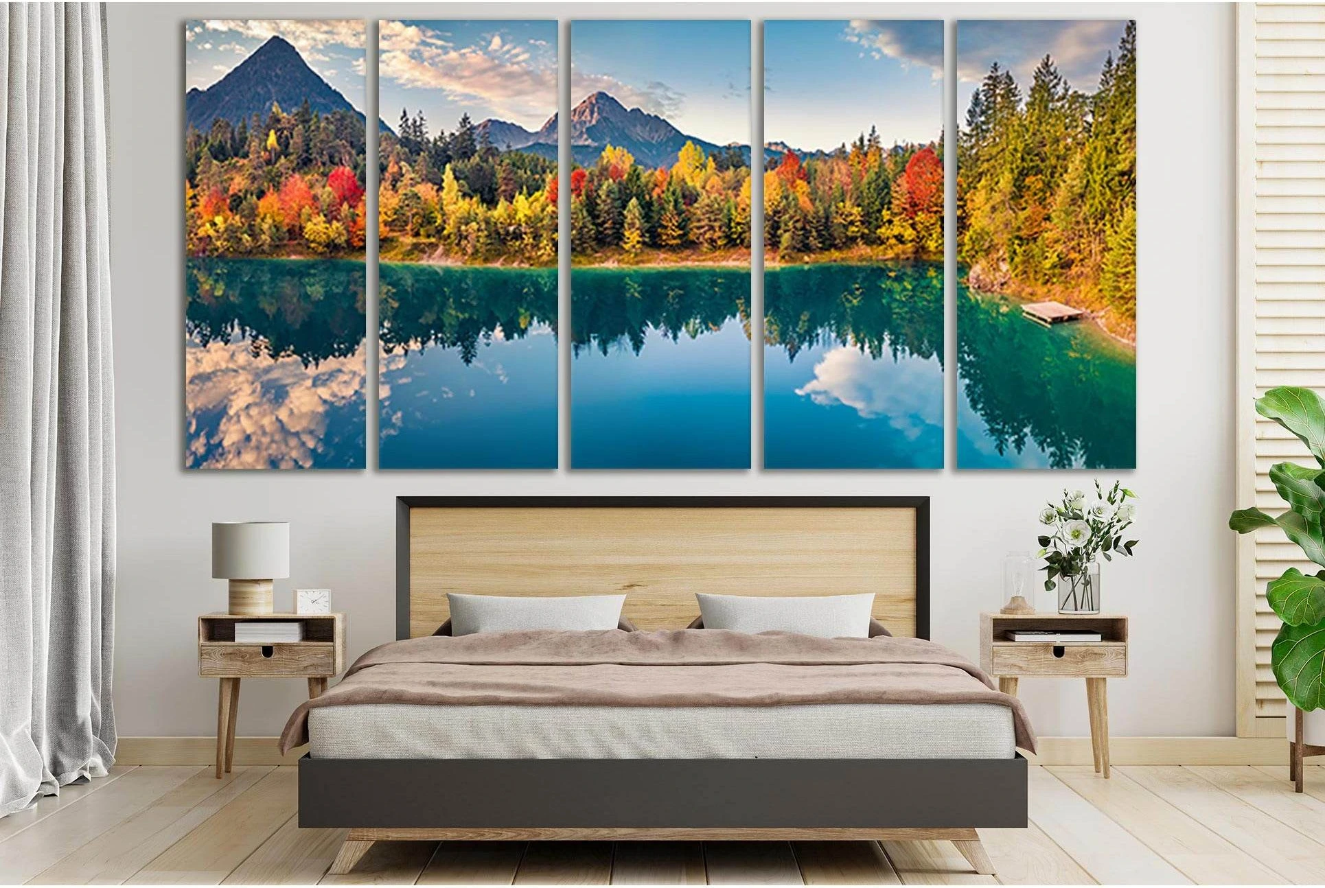 Astonishing Autumn Scene Austrian Alps №SL651 Ready to Hang Canvas Print - Zellart Canvas Prints 0new, ALL_Products, Autumn Wall Art