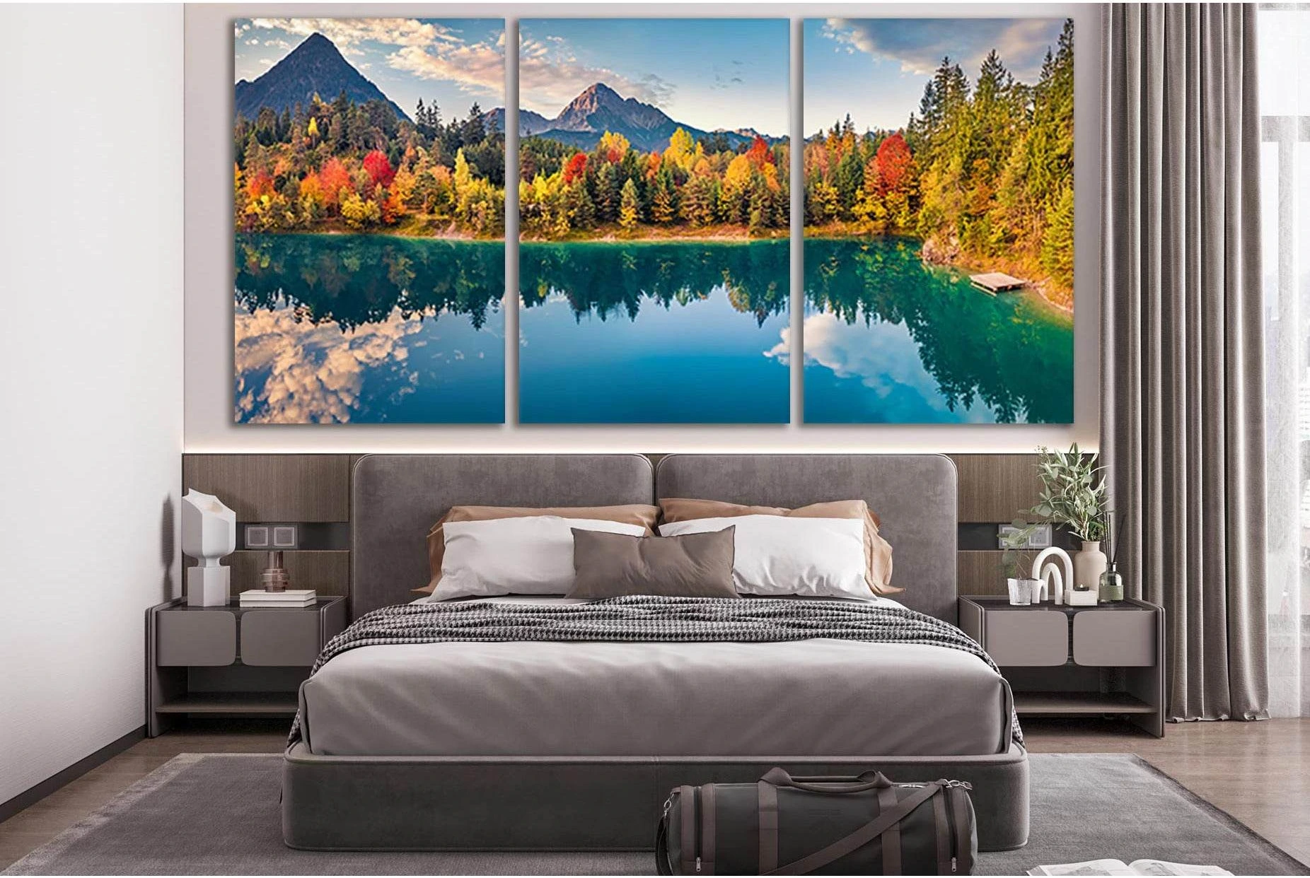 Astonishing Autumn Scene Austrian Alps №SL651 Ready to Hang Canvas Print - Zellart Canvas Prints 0new, ALL_Products, Autumn Wall Art
