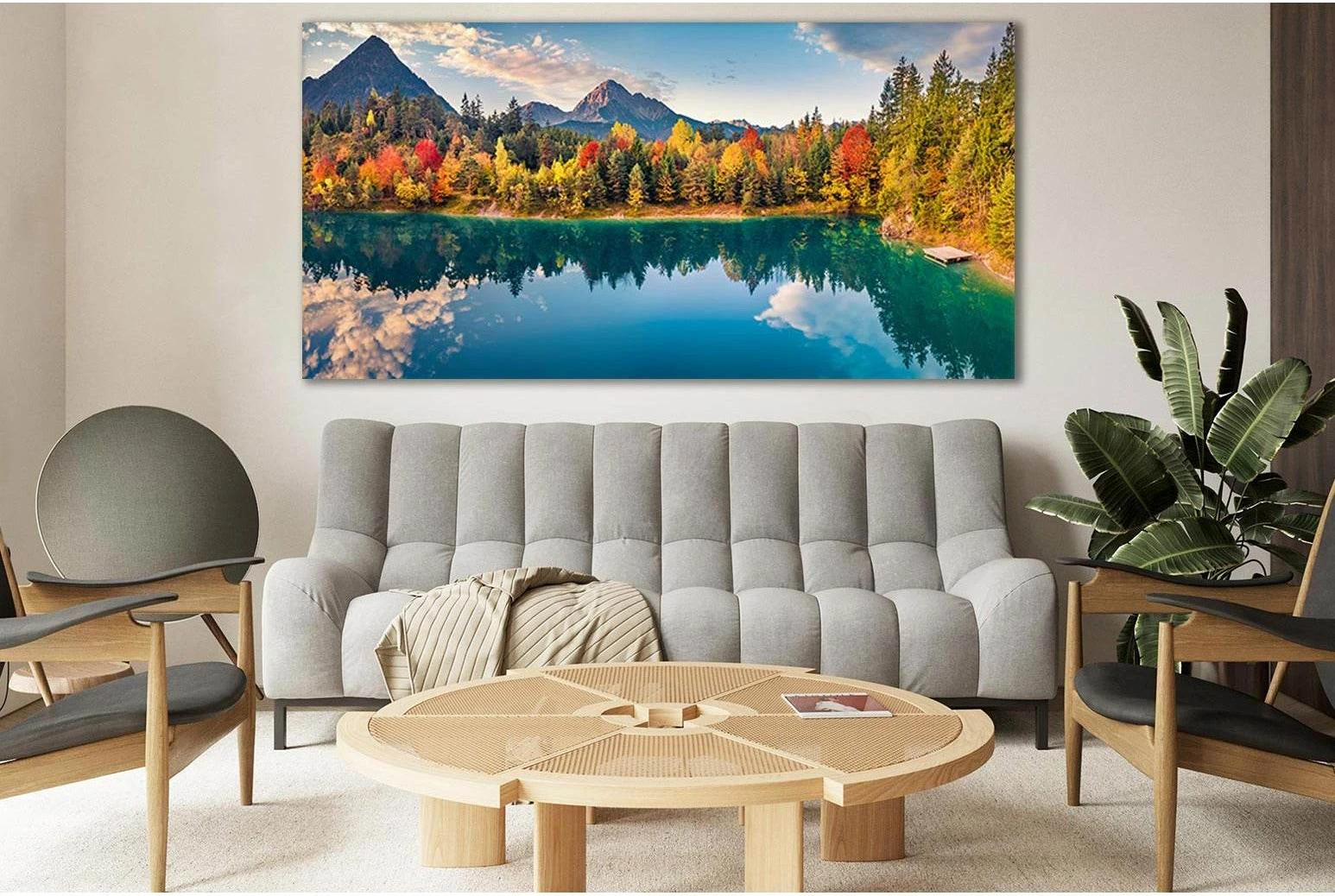 Astonishing Autumn Scene Austrian Alps №SL651 Ready to Hang Canvas Print - Zellart Canvas Prints 0new, ALL_Products, Autumn Wall Art