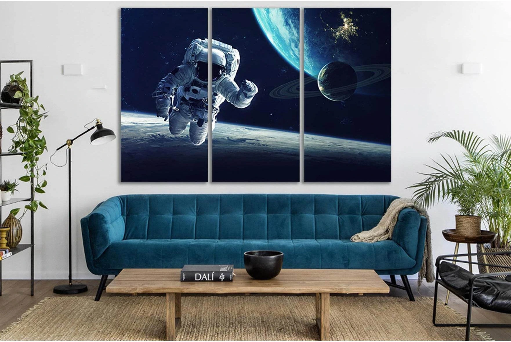 Astronaut Above The Planet №SL397 Ready to Hang Canvas Print - Zellart Canvas Prints 0new, ALL_Products, Astronomy & Space Canvas Wall Art