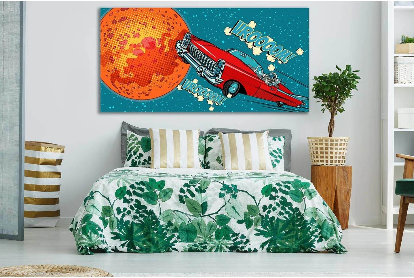 Astronaut Driver In Car On Mars Pop Art №SL536 Ready to Hang Canvas Print - Zellart Canvas Prints 0new, ALL_Products, Pop ART