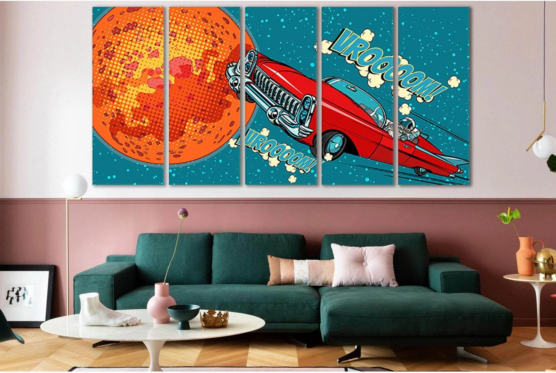 Astronaut Driver In Car On Mars Pop Art №SL536 Ready to Hang Canvas Print - Zellart Canvas Prints 0new, ALL_Products, Pop ART