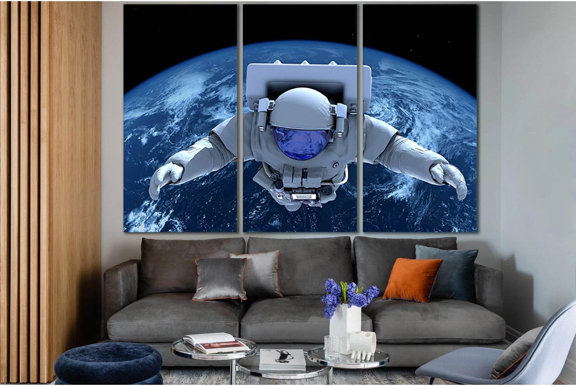 Astronaut In Outer Space №SL991 Ready to Hang Canvas Print - Zellart Canvas Prints 0new, ALL_Products, Astronomy & Space Canvas Wall Art