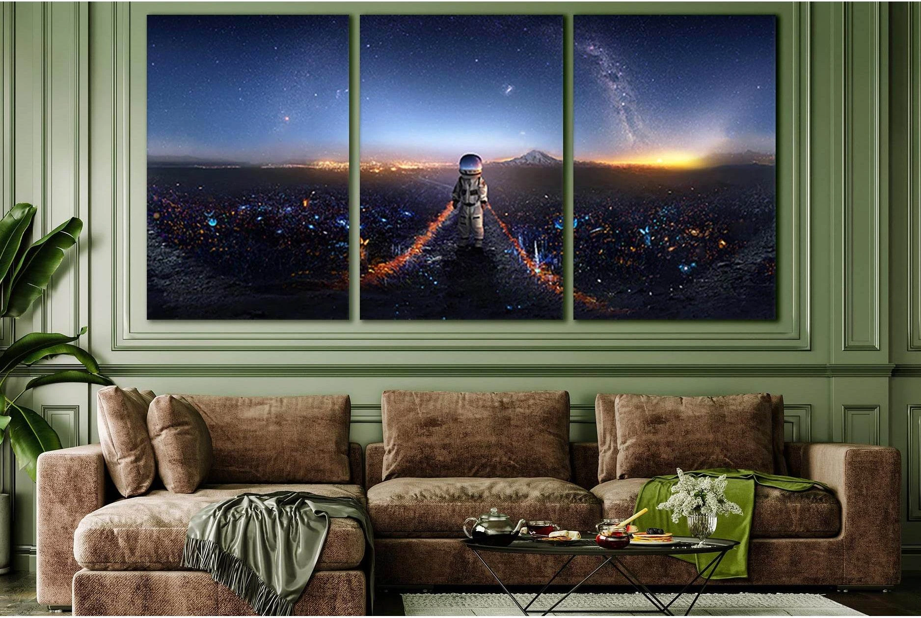 Astronaut On Another Planet №SL413 Ready to Hang Canvas Print - Zellart Canvas Prints 0new, ALL_Products, Astronomy & Space Canvas Wall Art