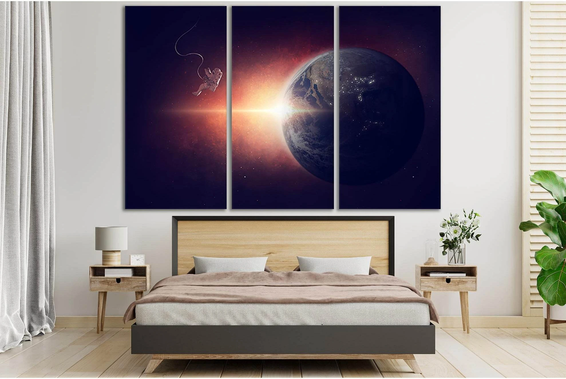 Astronaut Orbiting Planet Earth №SL382 Ready to Hang Canvas Print - Zellart Canvas Prints 0new, ALL_Products, Astronomy & Space Canvas Wall Art