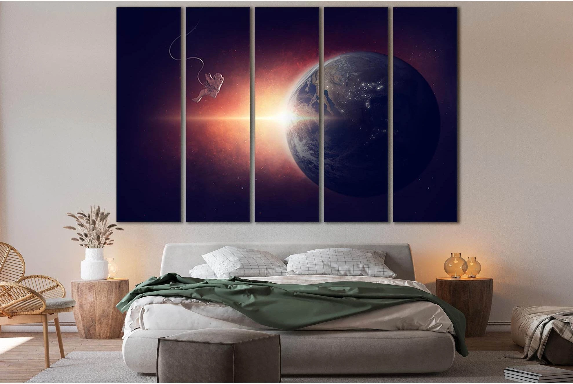 Astronaut Orbiting Planet Earth №SL382 Ready to Hang Canvas Print - Zellart Canvas Prints 0new, ALL_Products, Astronomy & Space Canvas Wall Art