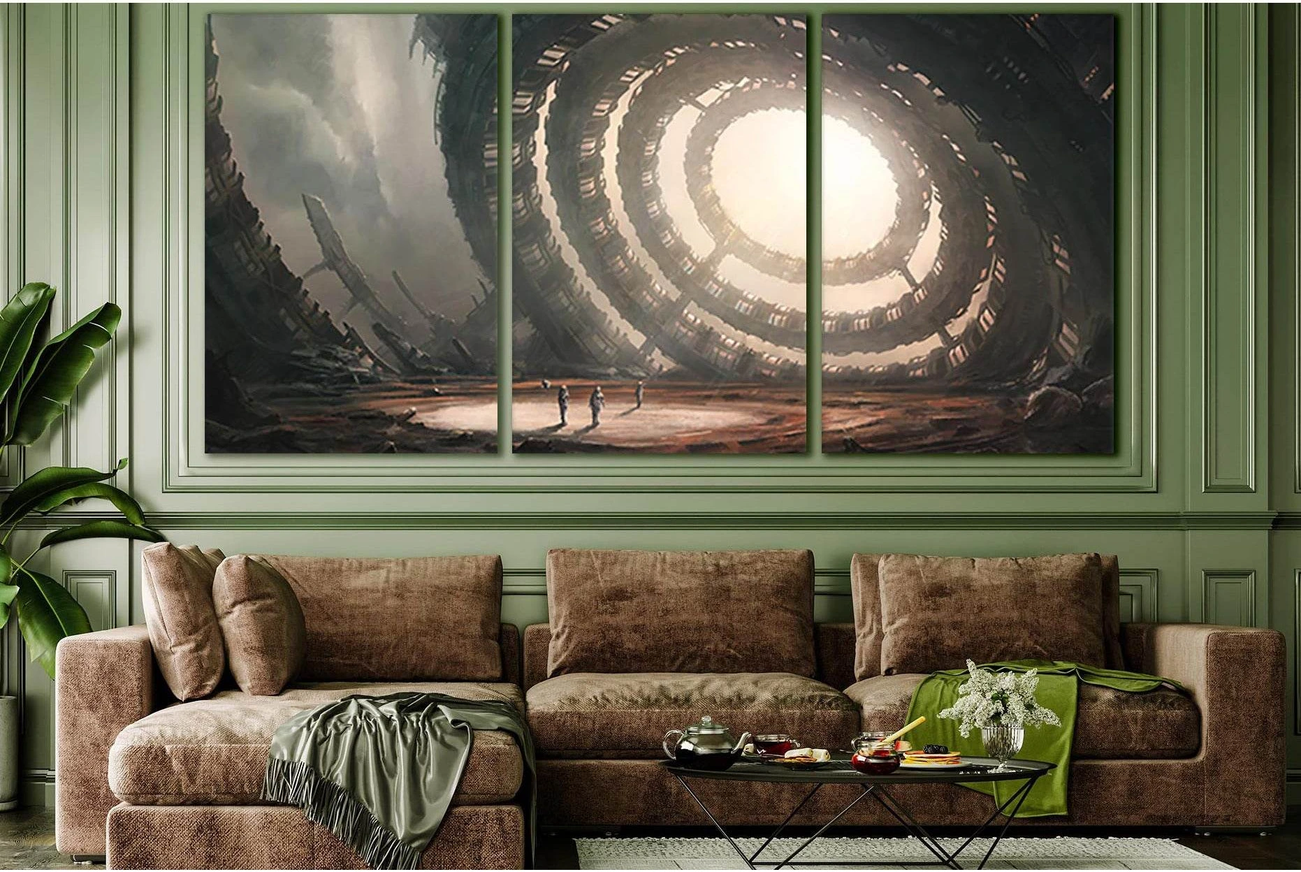 Astronauts Fantastic Scene №SL981 Ready to Hang Canvas Print - Zellart Canvas Prints 0new, ALL_Products, Astronomy & Space Canvas Wall Art