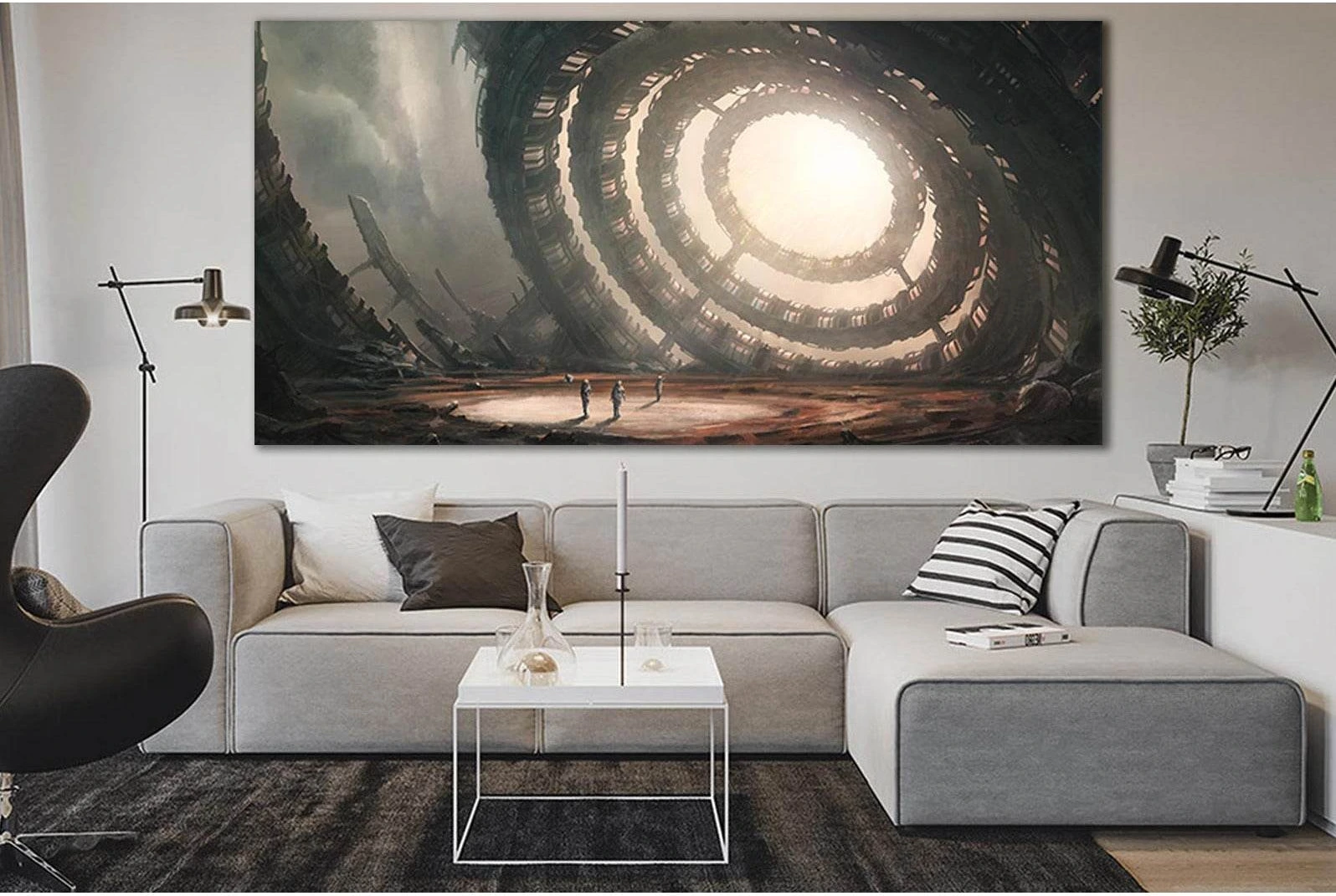 Astronauts Fantastic Scene №SL981 Ready to Hang Canvas Print - Zellart Canvas Prints 0new, ALL_Products, Astronomy & Space Canvas Wall Art