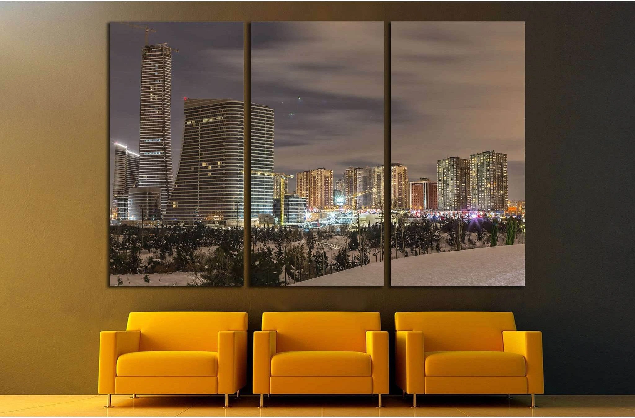 Atasehir finance center, Istanbul, Turkey №1275 Ready to Hang Canvas Print - Zellart Canvas Prints ALL_Products, s-1275