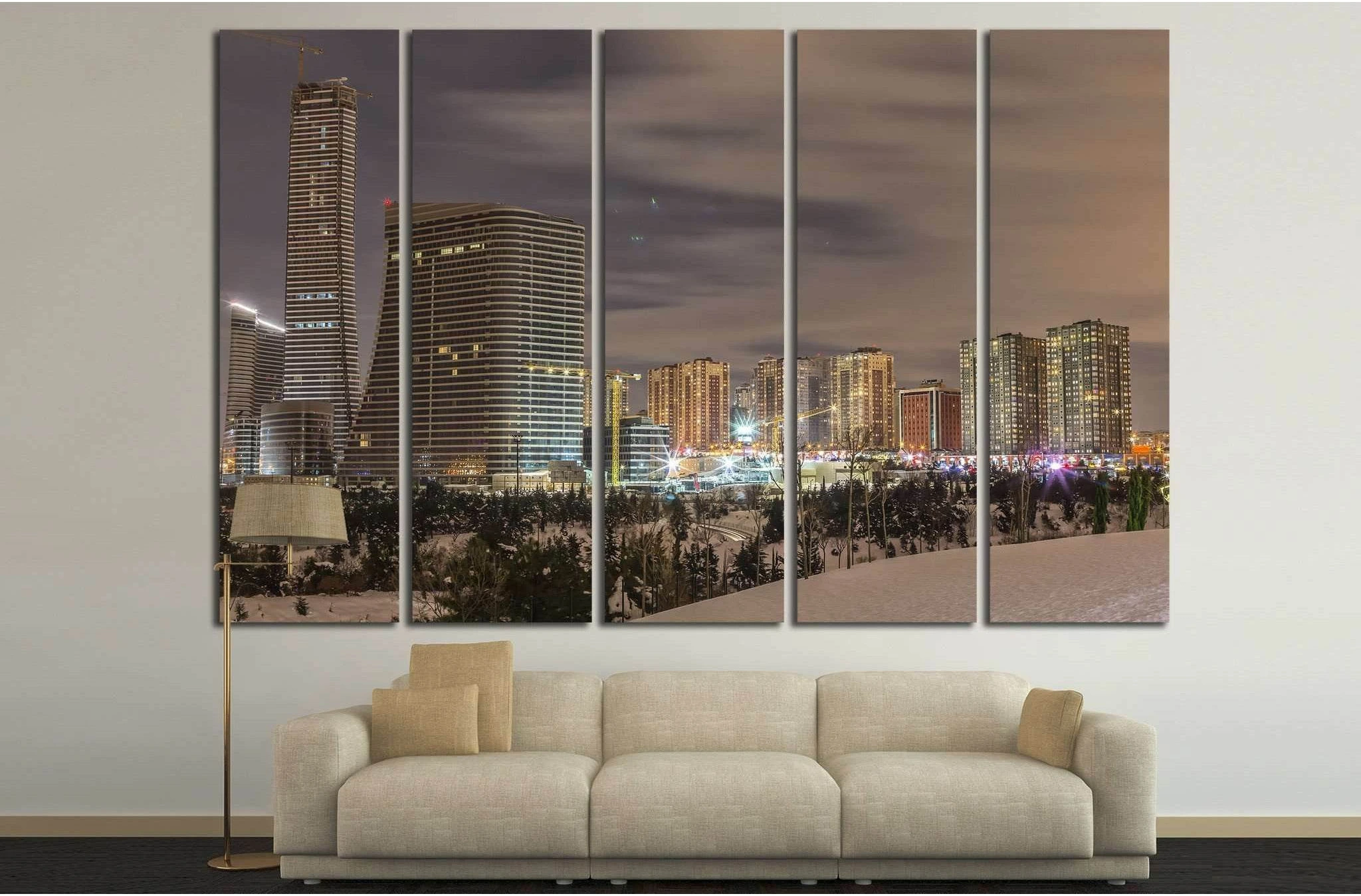 Atasehir finance center, Istanbul, Turkey №1275 Ready to Hang Canvas Print - Zellart Canvas Prints ALL_Products, s-1275