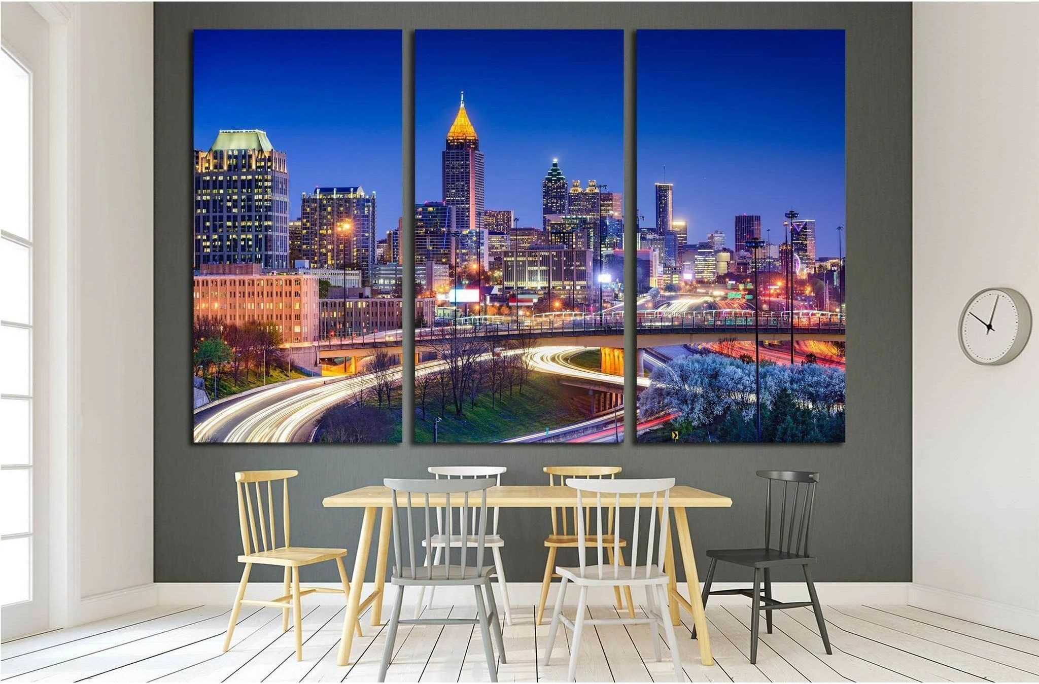 Atlanta, Georgia, USA downtown skyline №1775 Ready to Hang Canvas Print - Zellart Canvas Prints ALL_Products, s-1775
