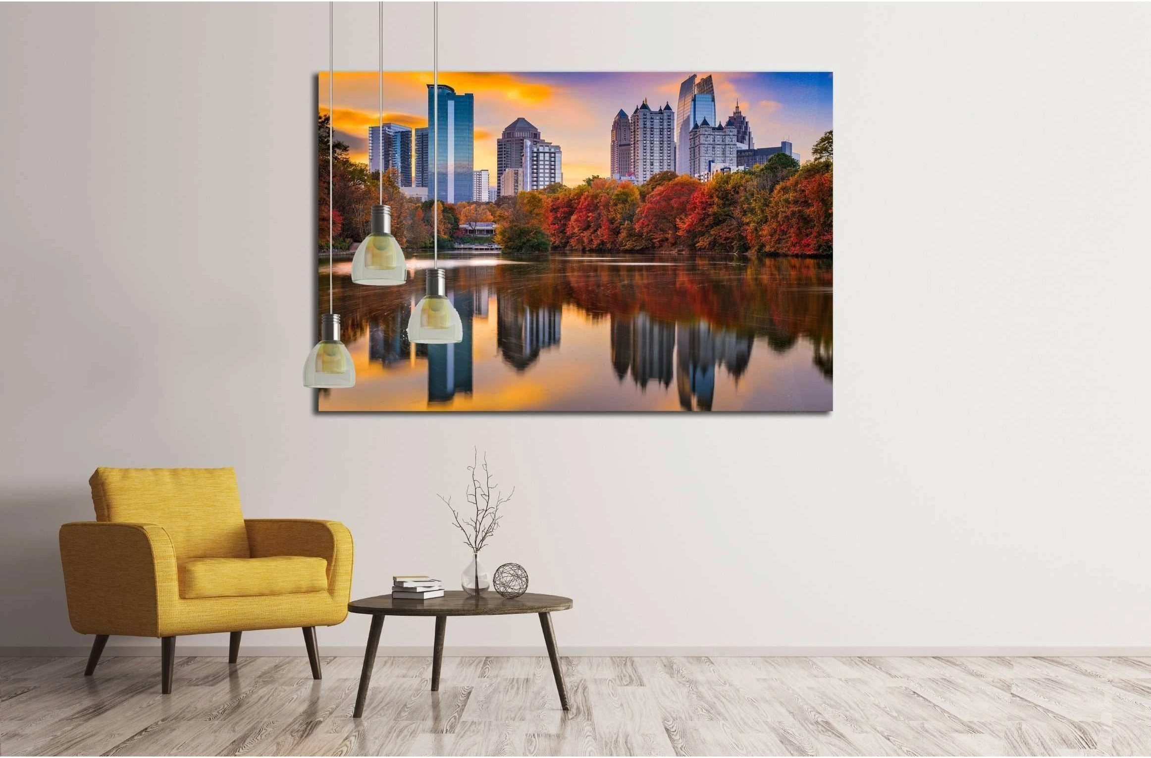Atlanta, Georgia, USA Piedmont Park skyline in autumn №2404 Ready to Hang Canvas Print - Zellart Canvas Prints ALL_Products, s-2404