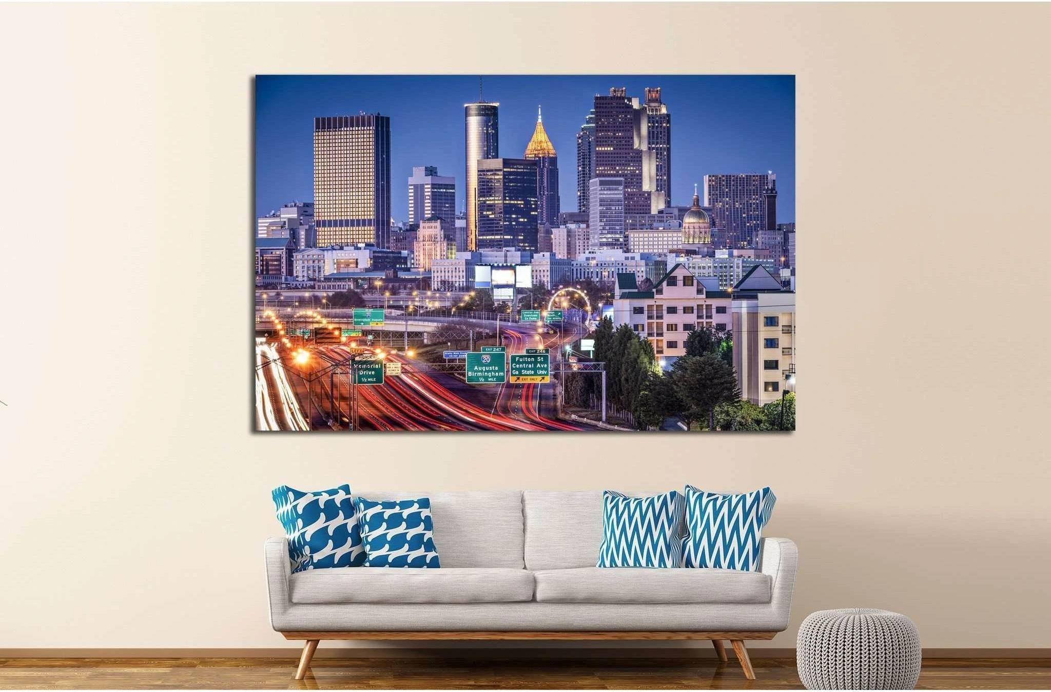 Atlanta, Georgia, USA twilight rush hour №1628 Ready to Hang Canvas Print - Zellart Canvas Prints ALL_Products, s-1628