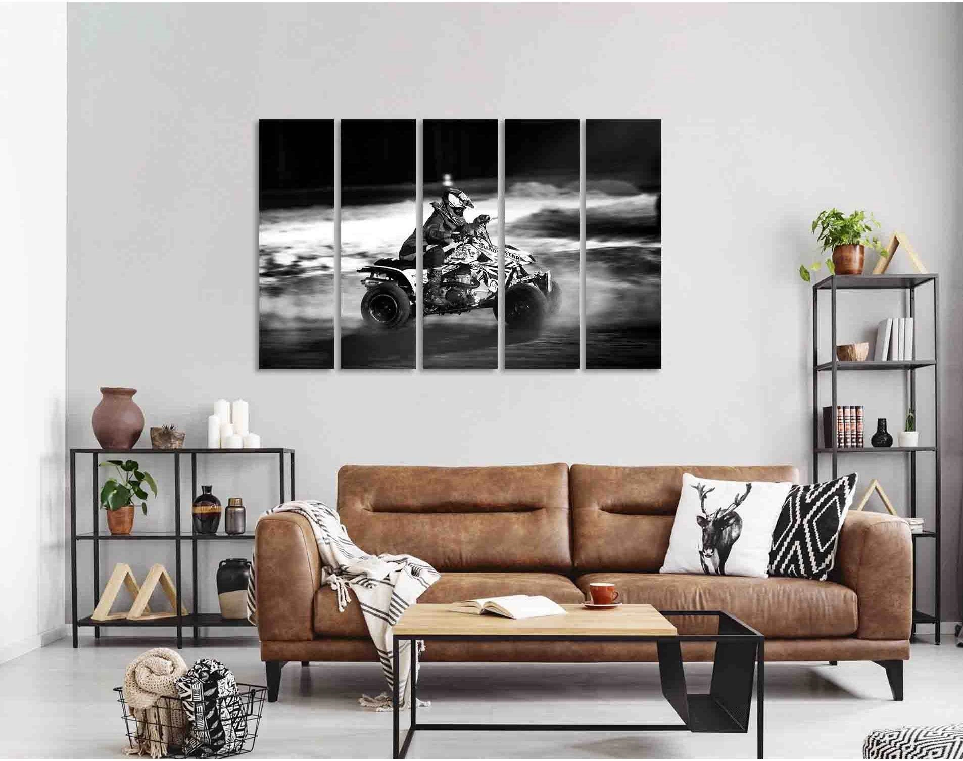 ATV racing №D2816 Ready to Hang Canvas Print - Zellart Canvas Prints 0new, ALL_Products, Black & White Wall Art