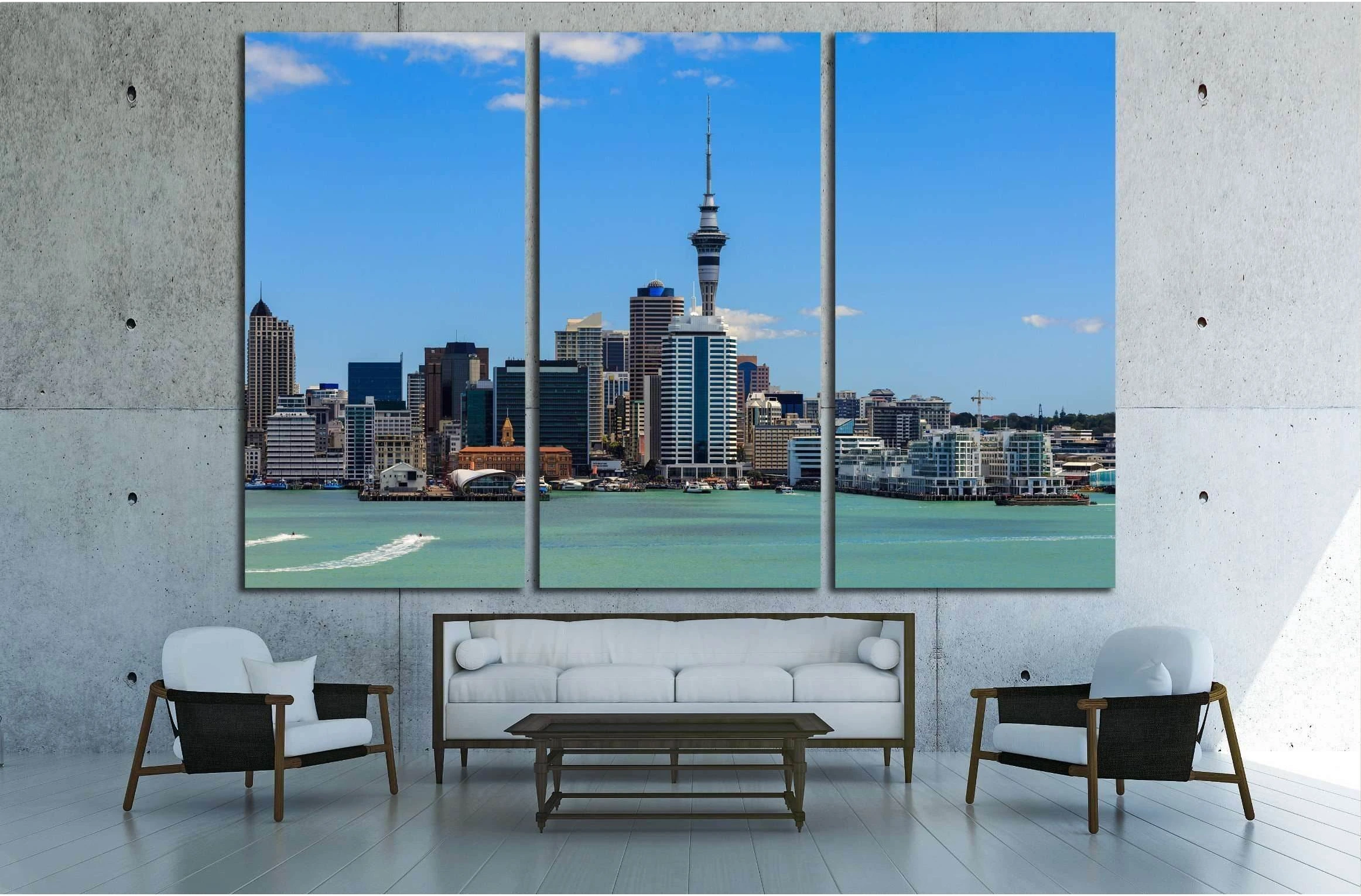 Auckland cityscape, North Island, New Zealand №2290 Ready to Hang Canvas Print - Zellart Canvas Prints ALL_Products, s-2290