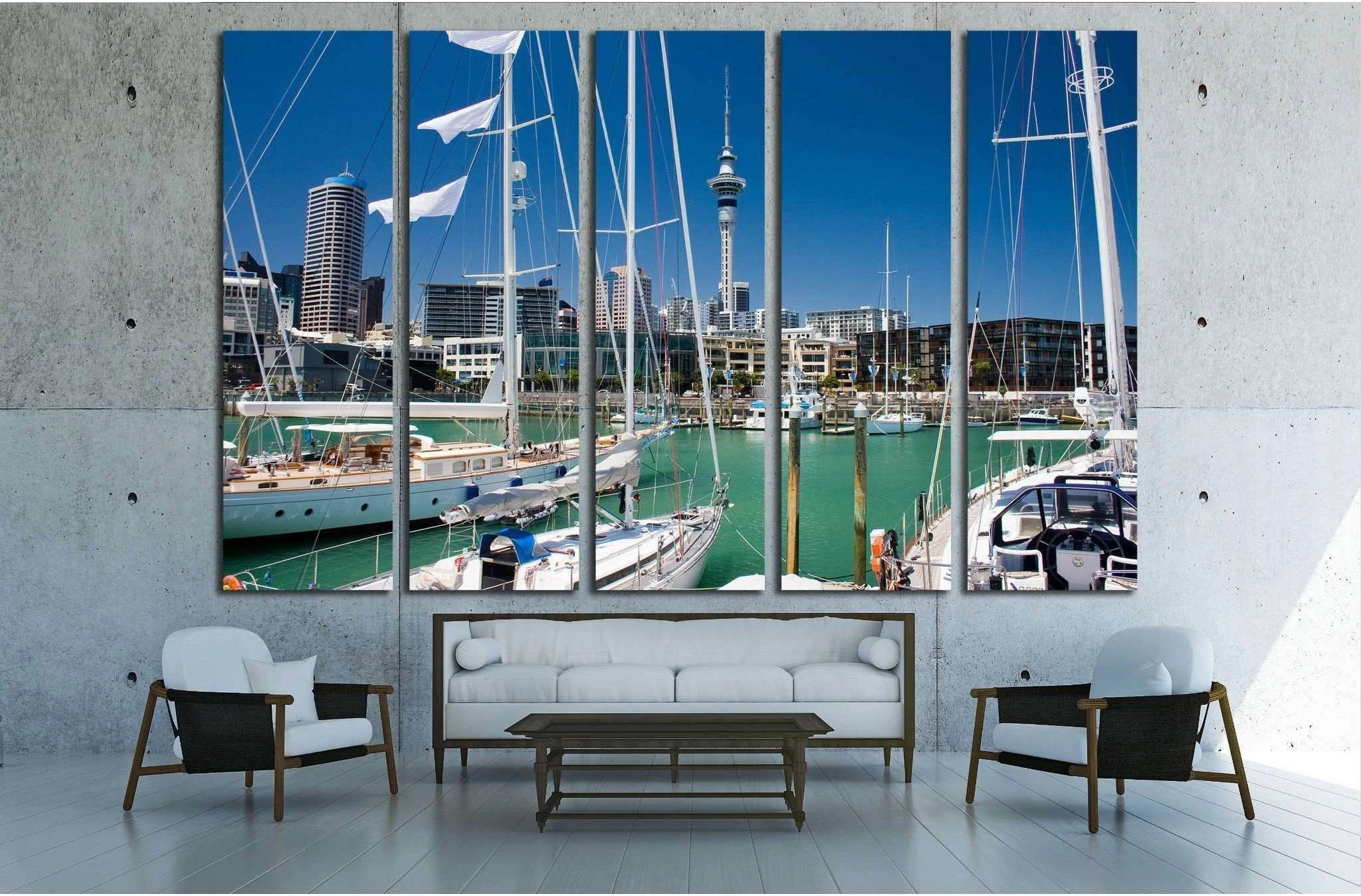 Auckland waterfront №1620 Ready to Hang Canvas Print - Zellart Canvas Prints ALL_Products, s-1620