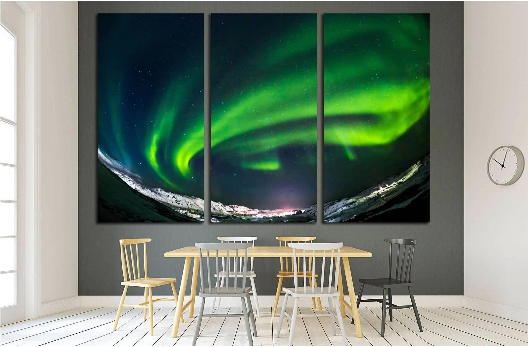Aurora Green on Teriberka in the Murmansk region, Russia №1912 Ready to Hang Canvas Print - Zellart Canvas Prints ALL_Products, s-1912