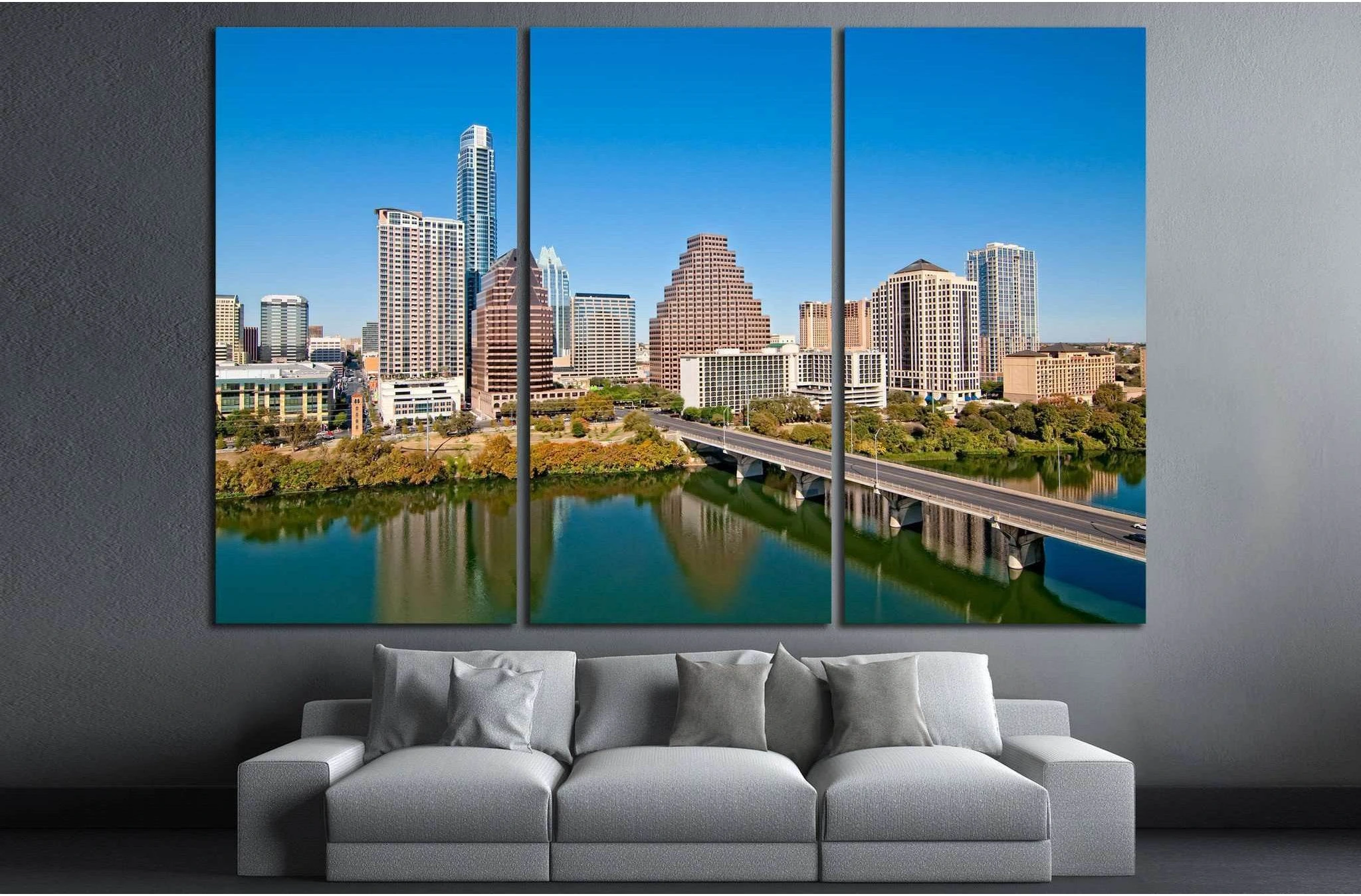 Austin, Texas Downtown Skyline №1036 Ready to Hang Canvas Print - Zellart Canvas Prints ALL_Products, s-1036
