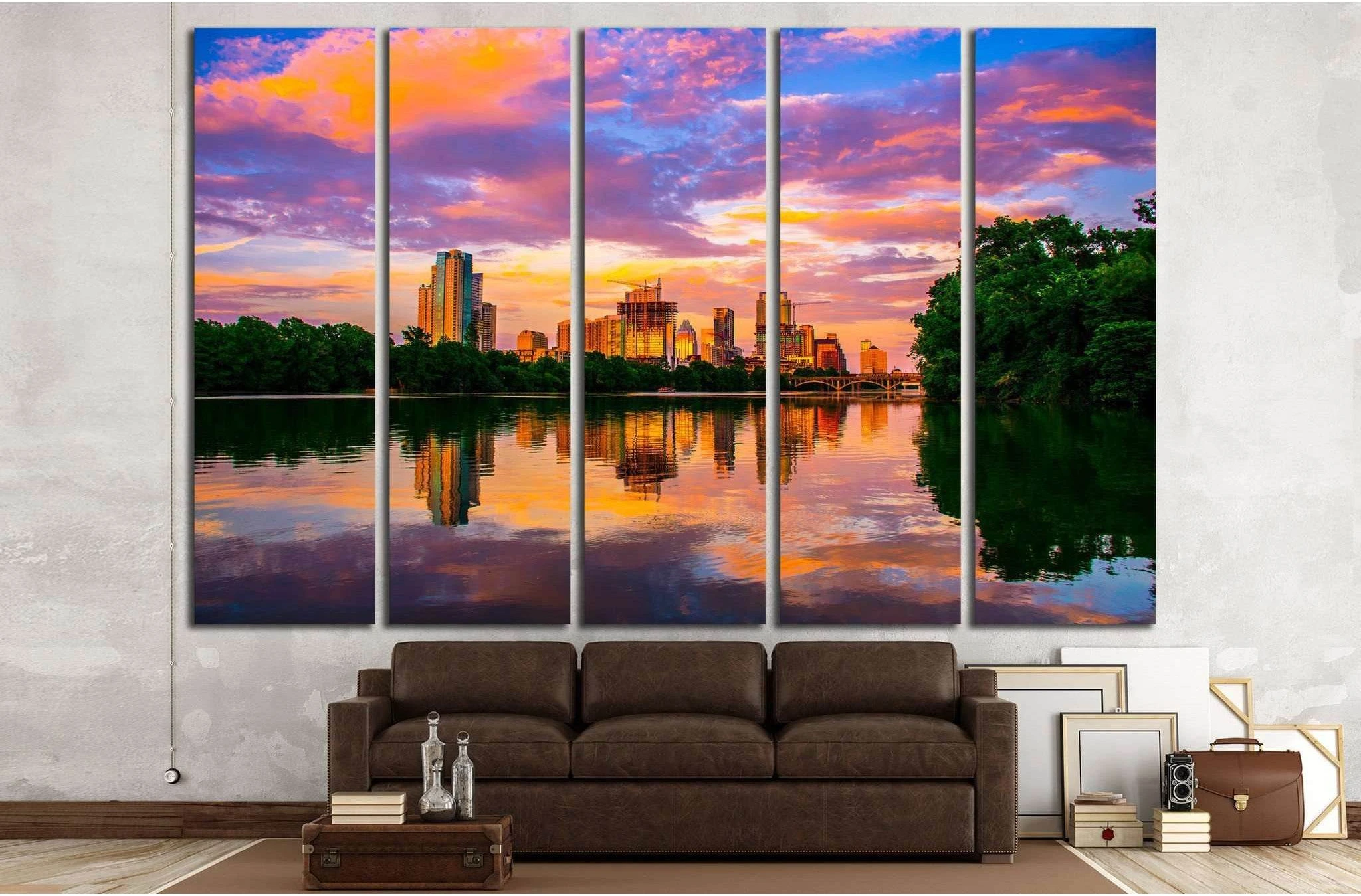 Austin, Texas Sunset №1096 Ready to Hang Canvas Print - Zellart Canvas Prints ALL_Products, s-1096
