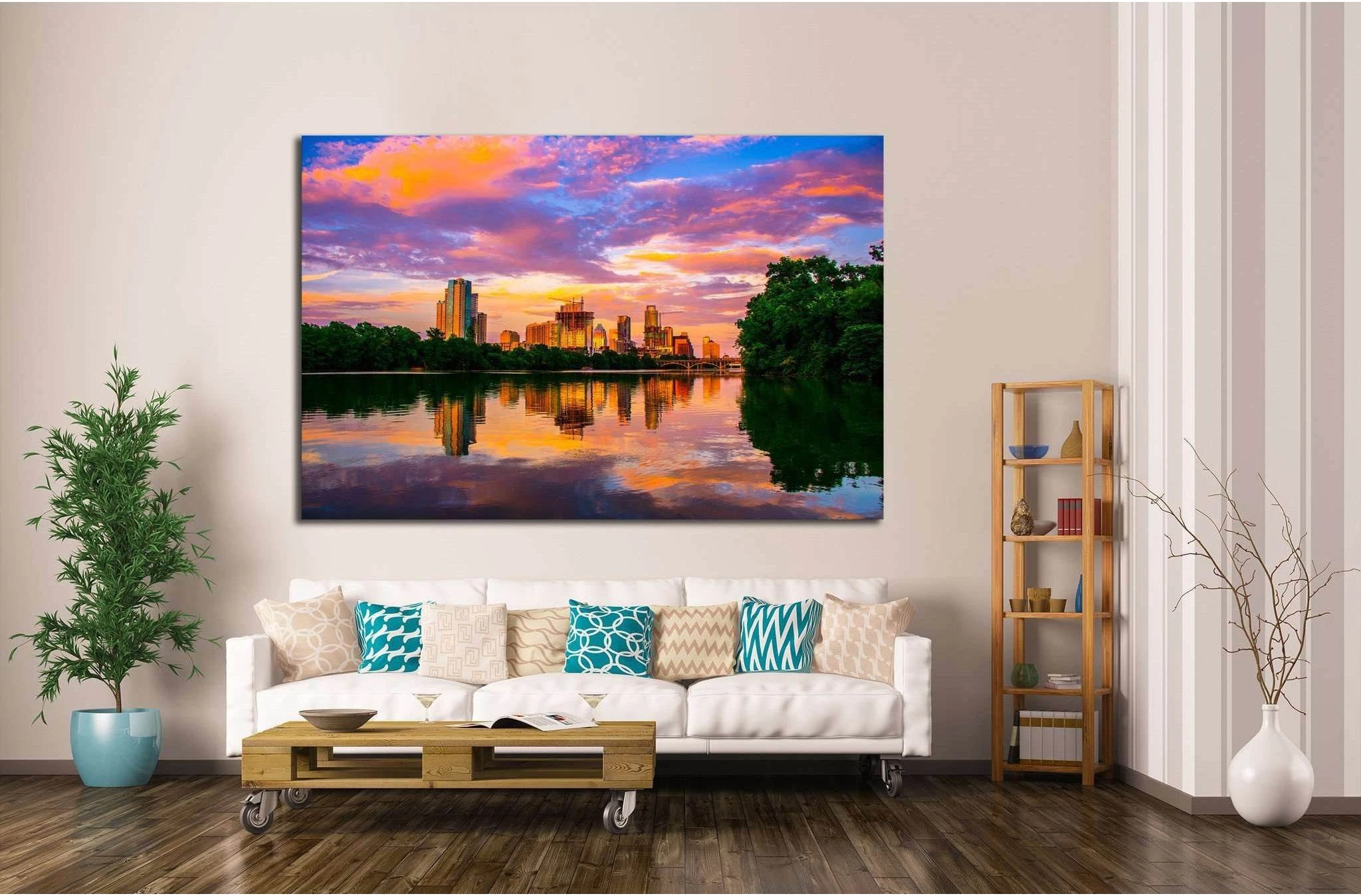 Austin, Texas Sunset №1096 Ready to Hang Canvas Print - Zellart Canvas Prints ALL_Products, s-1096