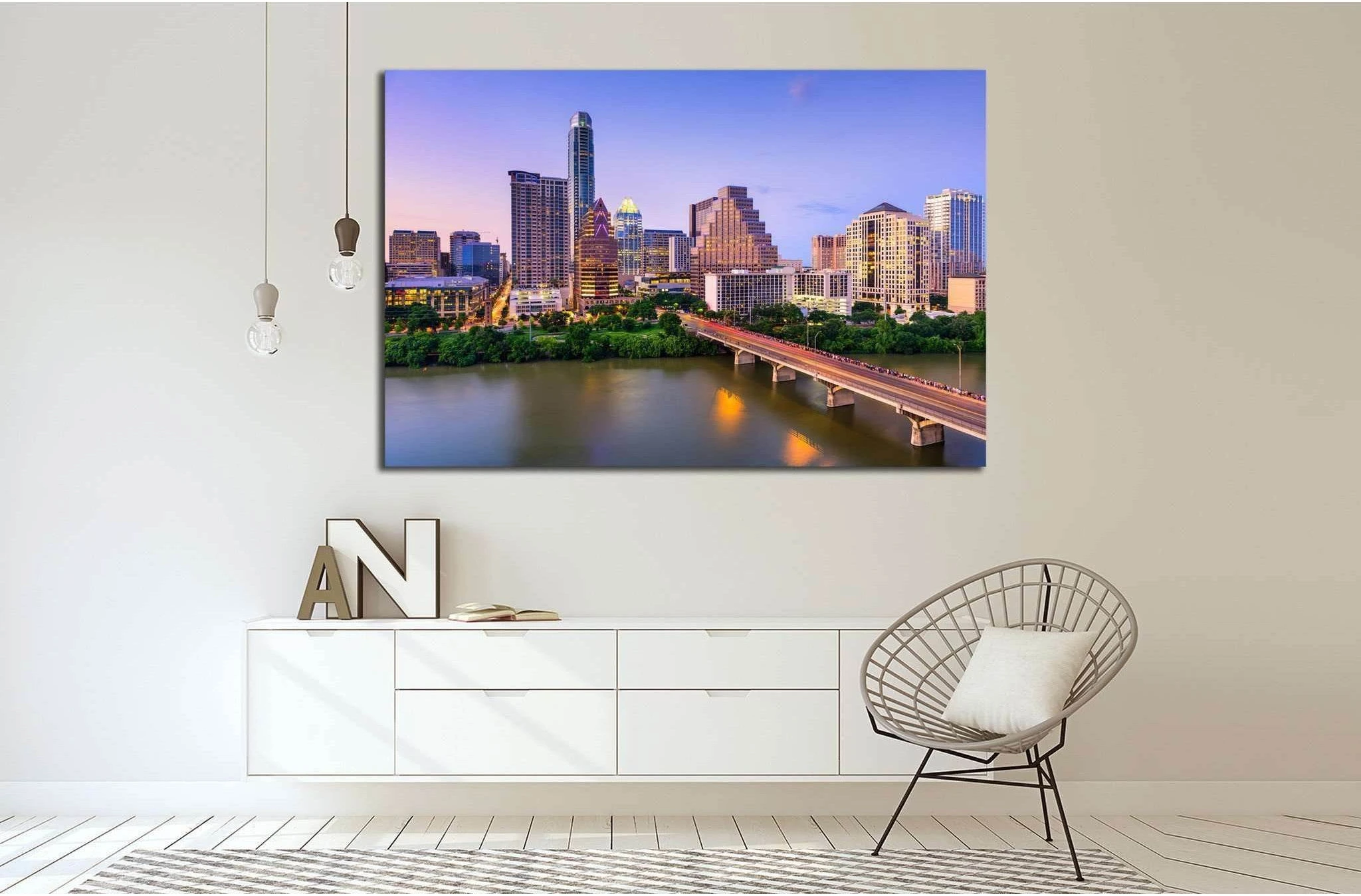Austin, Texas, USA downtown skyline on the Colorado River №1650 Ready to Hang Canvas Print - Zellart Canvas Prints ALL_Products, s-1650