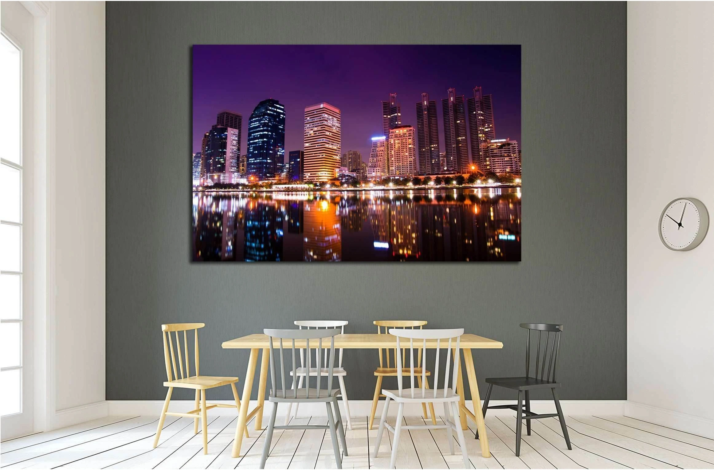 australian modern city at night (gold coast) queensland №2236 Ready to Hang Canvas Print - Zellart Canvas Prints ALL_Products, s-2236