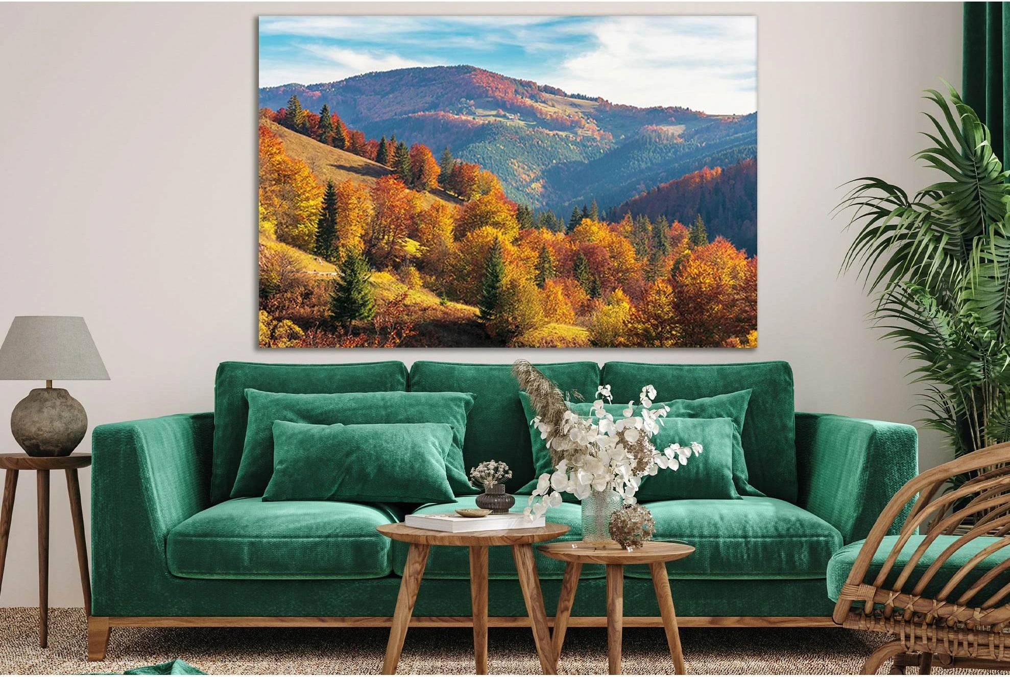 Autumn Afternoon In Mountains №SL652 Ready to Hang Canvas Print - Zellart Canvas Prints 0new, ALL_Products, Autumn Wall Art