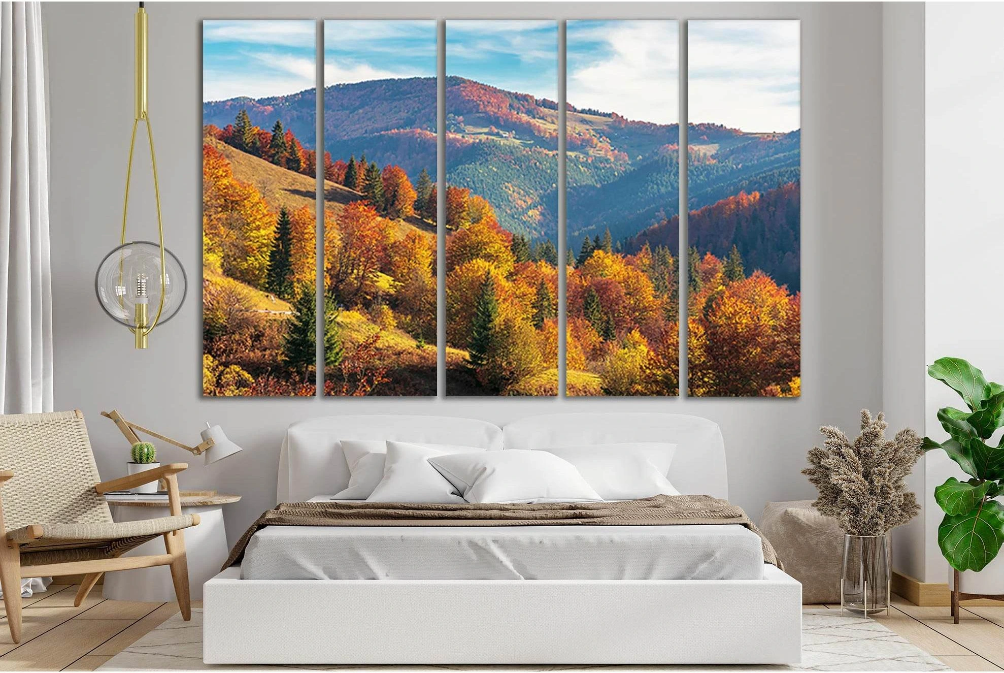 Autumn Afternoon In Mountains №SL652 Ready to Hang Canvas Print - Zellart Canvas Prints 0new, ALL_Products, Autumn Wall Art