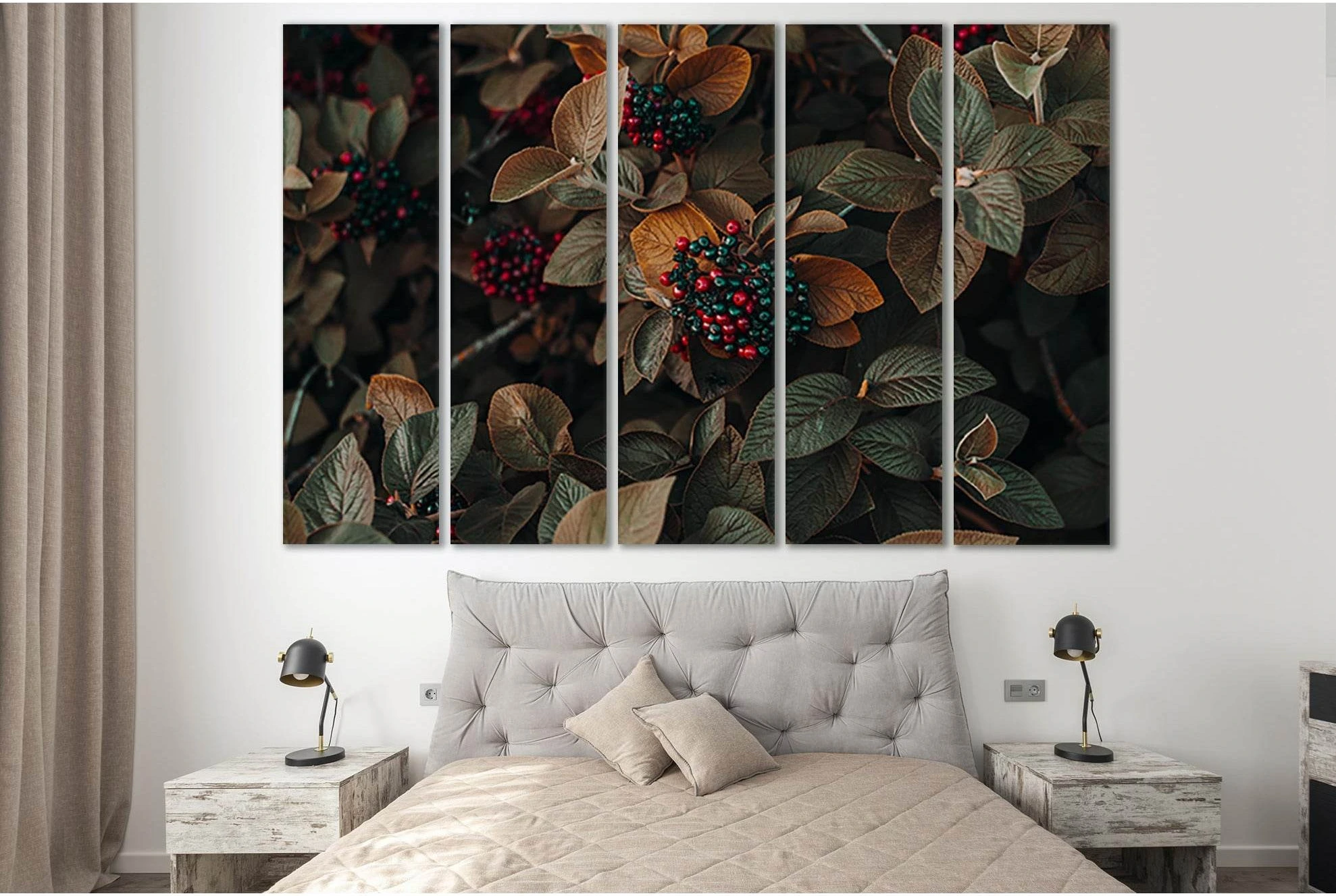 Autumn Berries Close №SL632 Ready to Hang Canvas Print - Zellart Canvas Prints 0new, ALL_Products, Autumn Wall Art