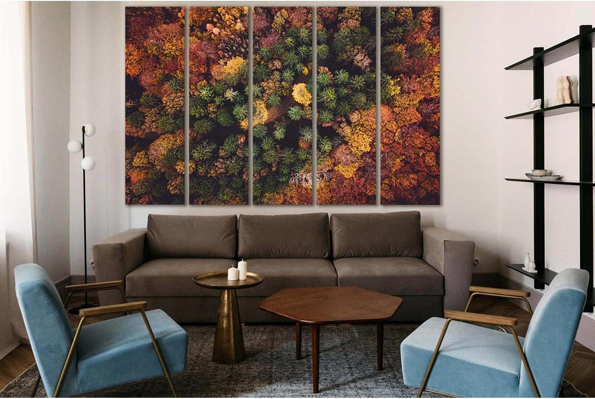 Autumn Forest Aerial View №SL1481 Ready to Hang Canvas Print - Zellart Canvas Prints 0new, ALL_Products, AUTUMN WALL ART