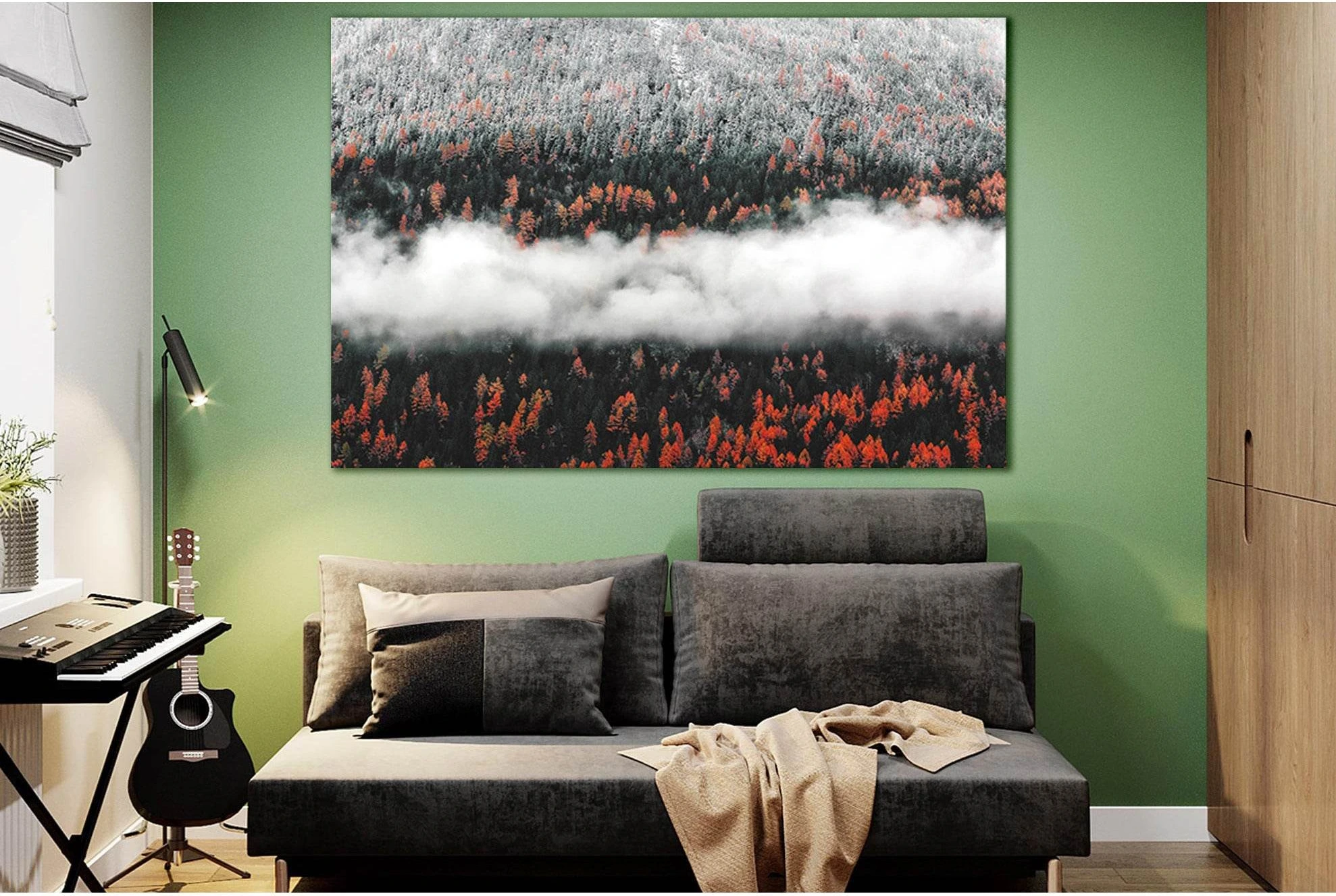 Autumn Forest Landscape №SL1484 Ready to Hang Canvas Print - Zellart Canvas Prints 0new, ALL_Products, AUTUMN WALL ART