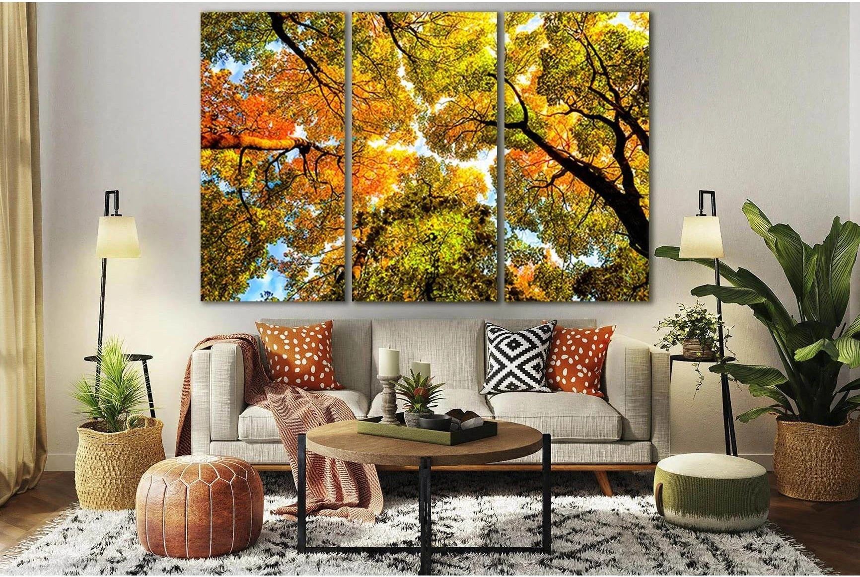 Autumn Forest Trees Background №SL648 Ready to Hang Canvas Print - Zellart Canvas Prints 0new, ALL_Products, Autumn Wall Art