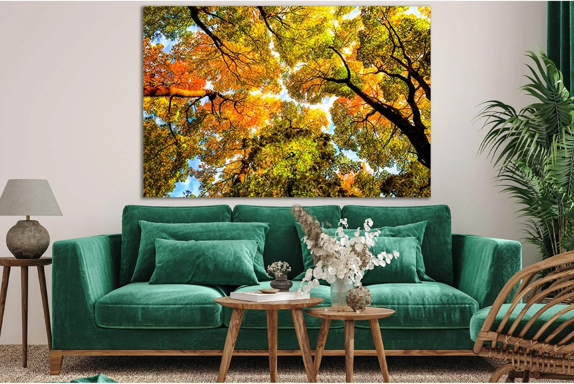 Autumn Forest Trees Background №SL648 Ready to Hang Canvas Print - Zellart Canvas Prints 0new, ALL_Products, Autumn Wall Art