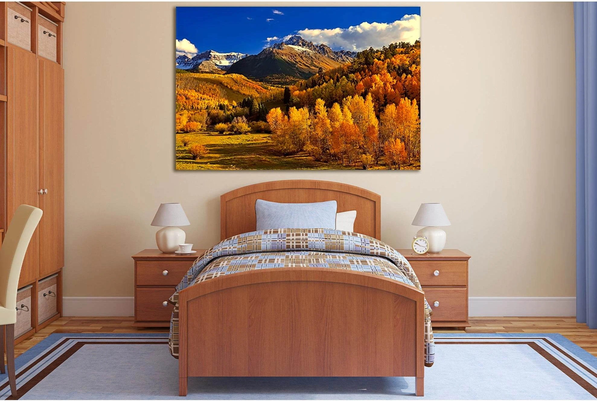 Autumn In The Mountains №SL620 Ready to Hang Canvas Print - Zellart Canvas Prints 0new, ALL_Products, Autumn Wall Art, Mountains Wall Art