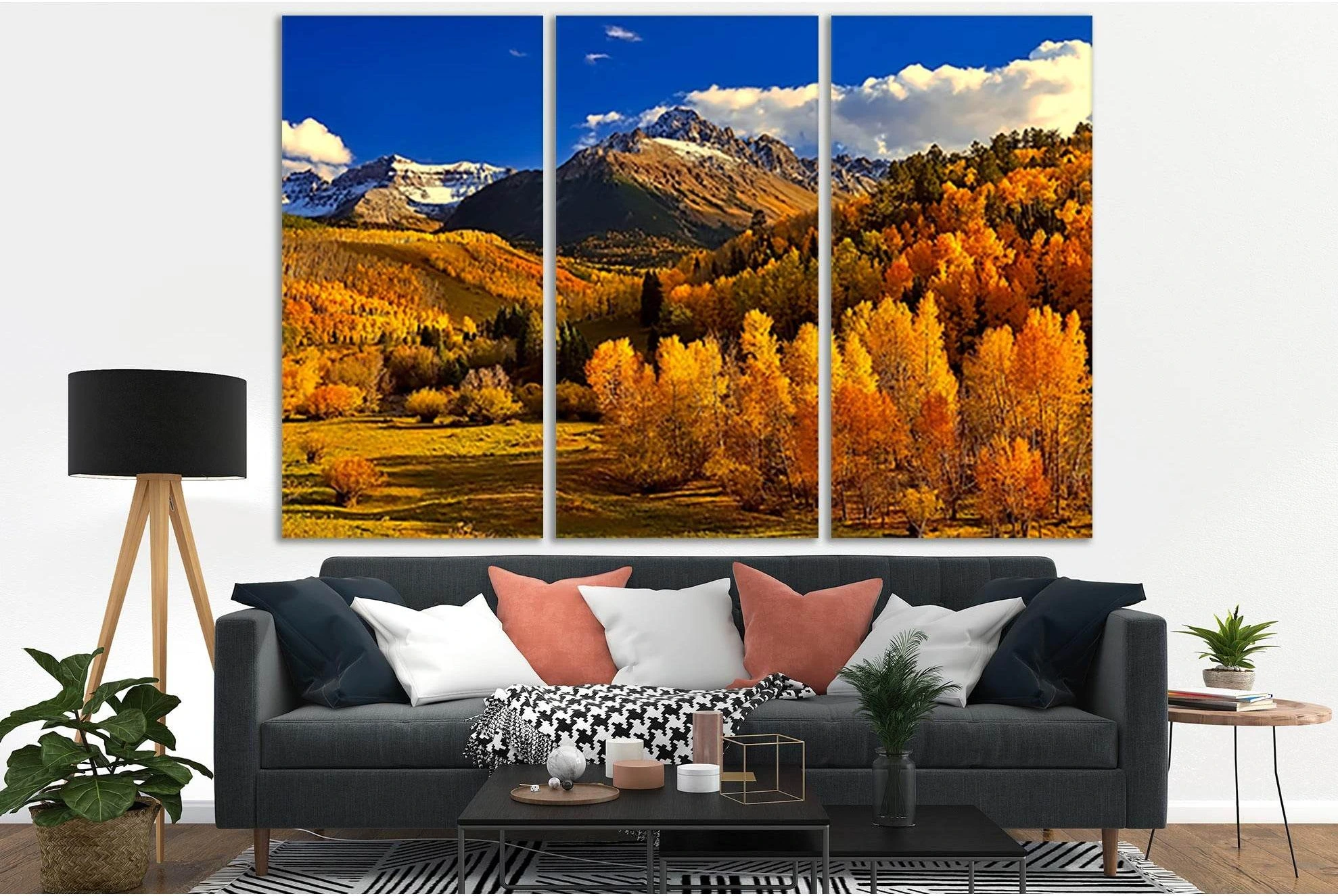 Autumn In The Mountains №SL620 Ready to Hang Canvas Print - Zellart Canvas Prints 0new, ALL_Products, Autumn Wall Art, Mountains Wall Art