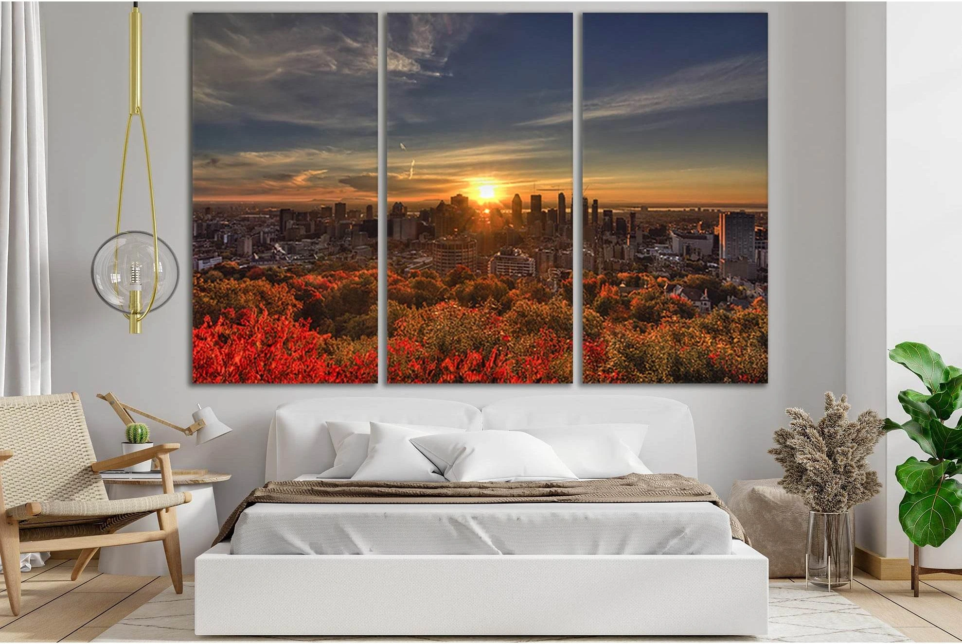 Autumn Montreal №SL640 Ready to Hang Canvas Print - Zellart Canvas Prints 0new, ALL_Products, Autumn Wall Art