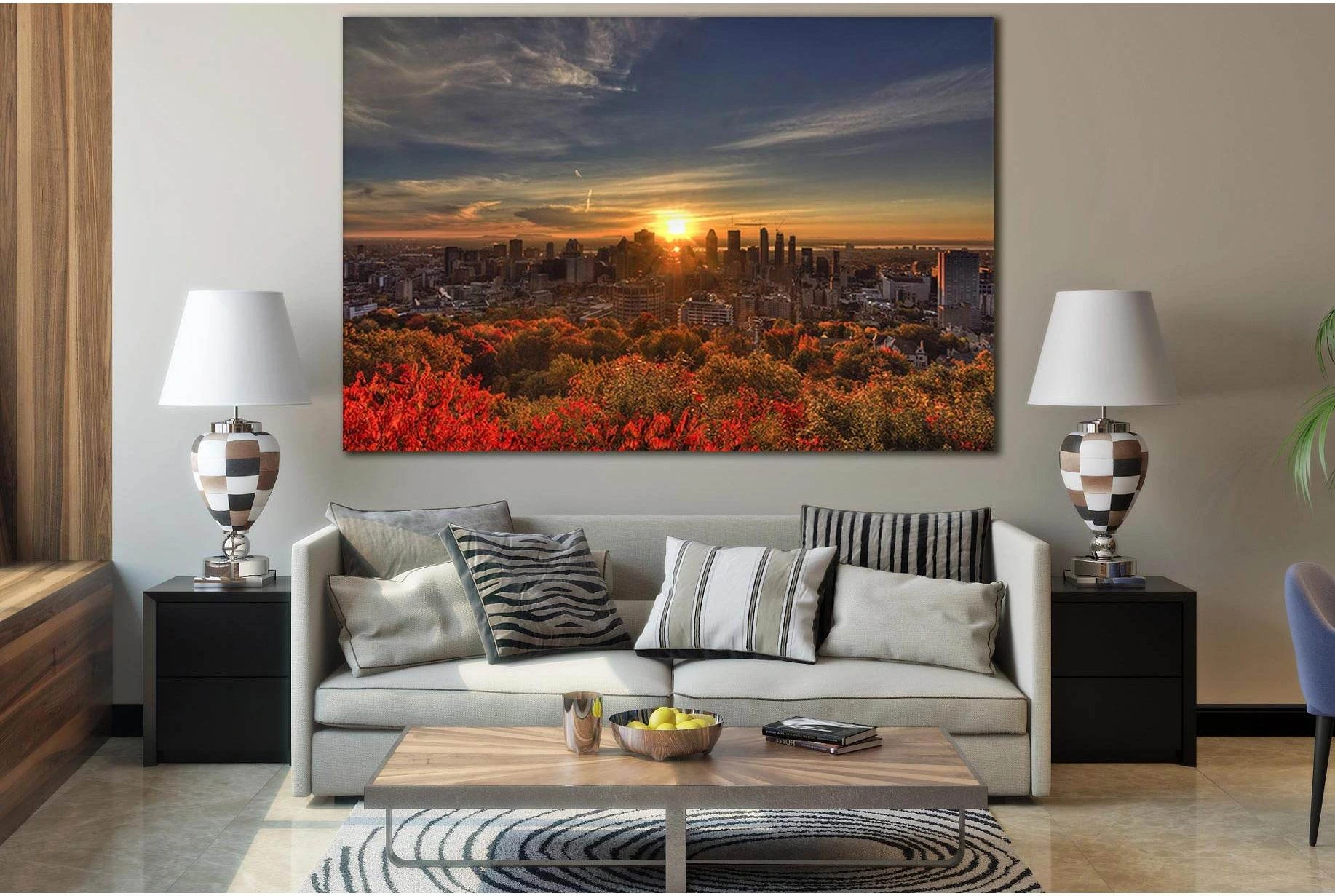 Autumn Montreal №SL640 Ready to Hang Canvas Print - Zellart Canvas Prints 0new, ALL_Products, Autumn Wall Art