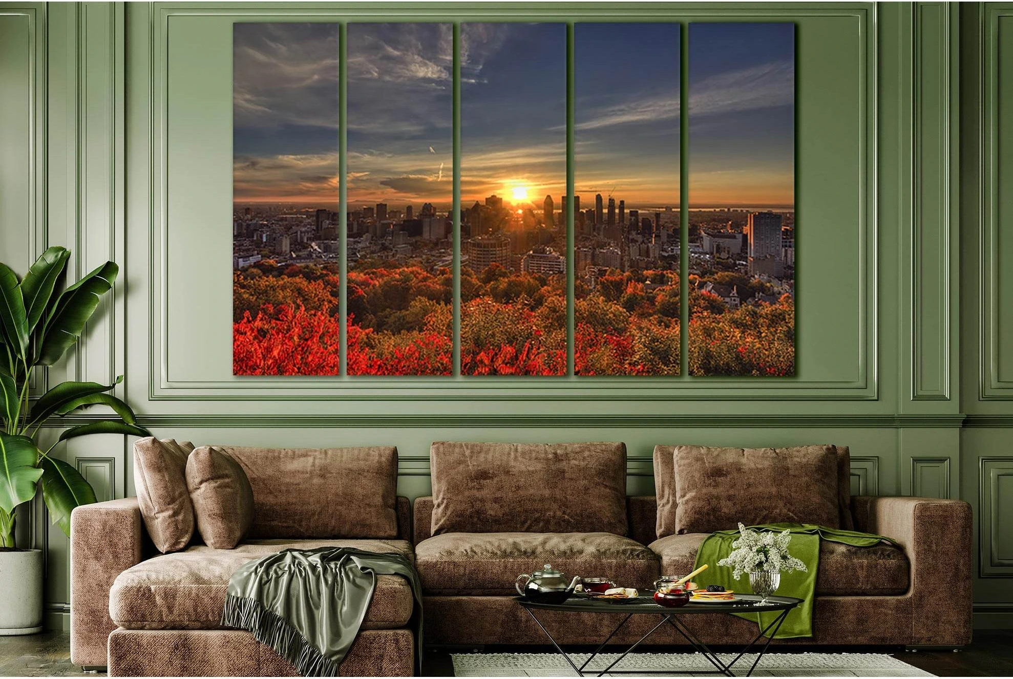 Autumn Montreal №SL640 Ready to Hang Canvas Print - Zellart Canvas Prints 0new, ALL_Products, Autumn Wall Art