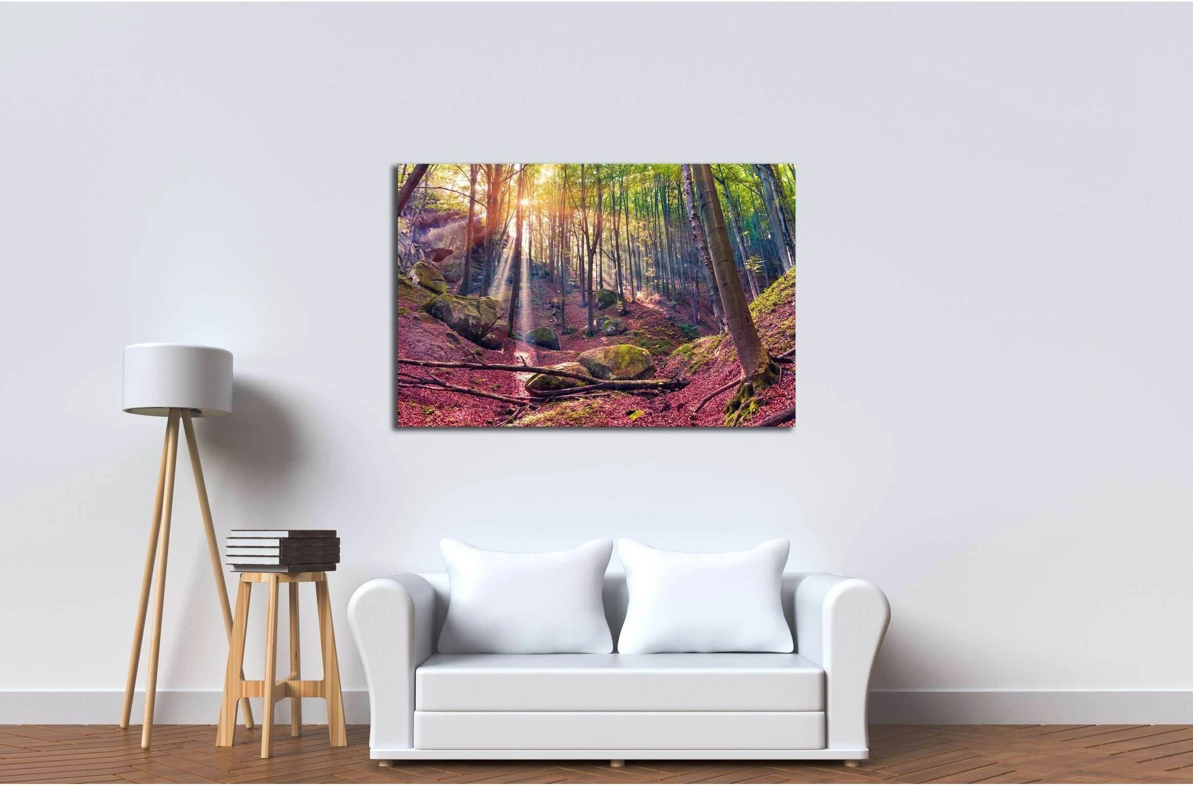 Autumn morning in mystical woods. Instagram toning №3093 Ready to Hang Canvas Print - Zellart Canvas Prints ALL_Products, s-3093