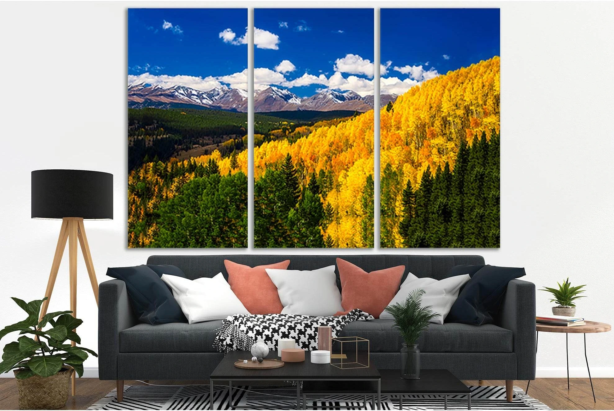 Autumn Mountains In Season Fall №SL658 Ready to Hang Canvas Print - Zellart Canvas Prints 0new, ALL_Products, Autumn Wall Art