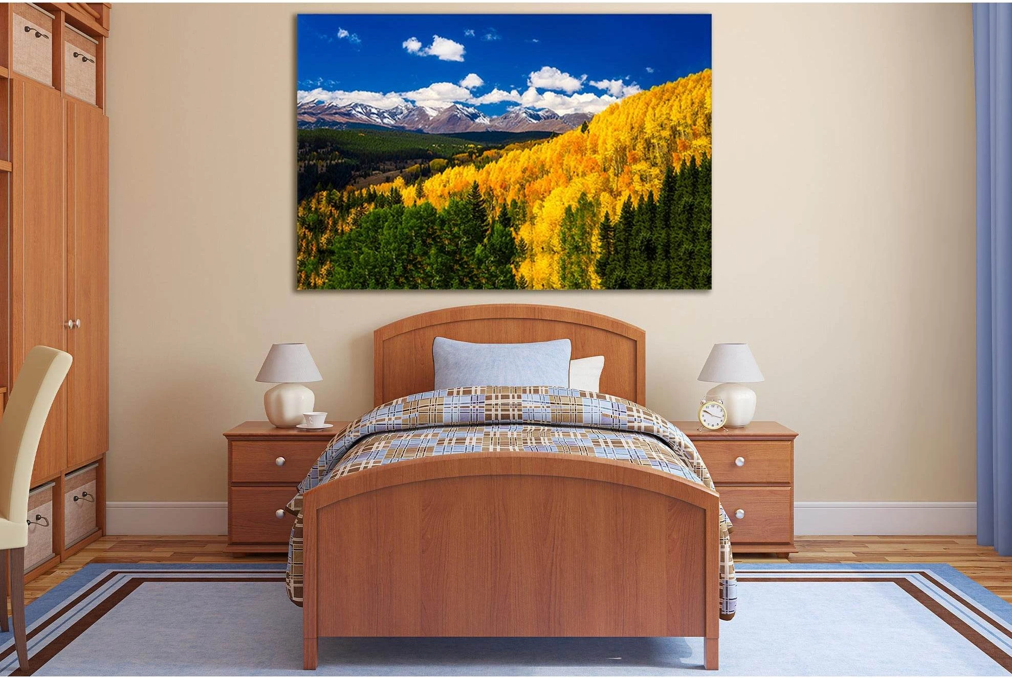 Autumn Mountains In Season Fall №SL658 Ready to Hang Canvas Print - Zellart Canvas Prints 0new, ALL_Products, Autumn Wall Art