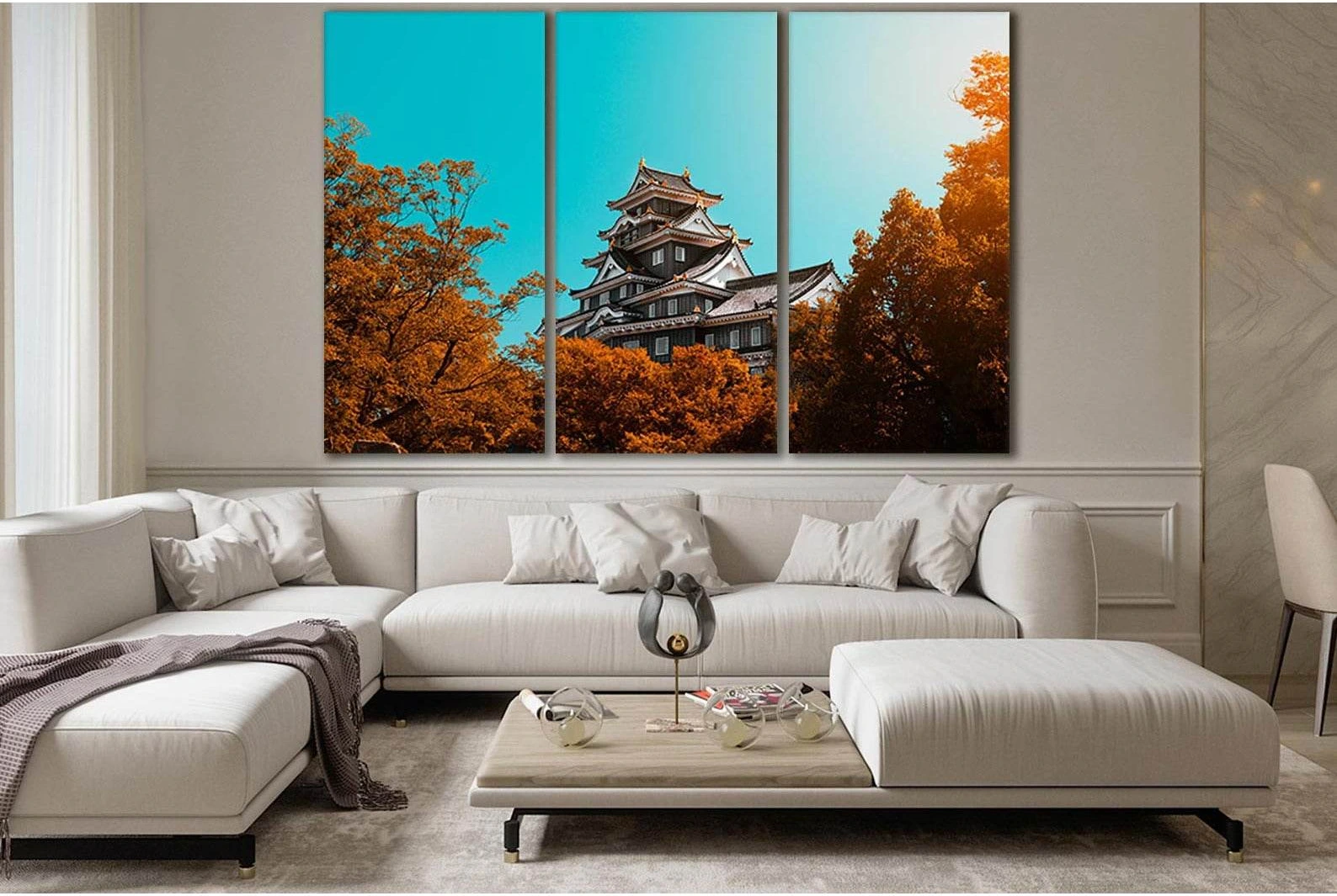 Autumn Okayama Castle №SL621 Ready to Hang Canvas Print - Zellart Canvas Prints 0new, ALL_Products, Autumn Wall Art