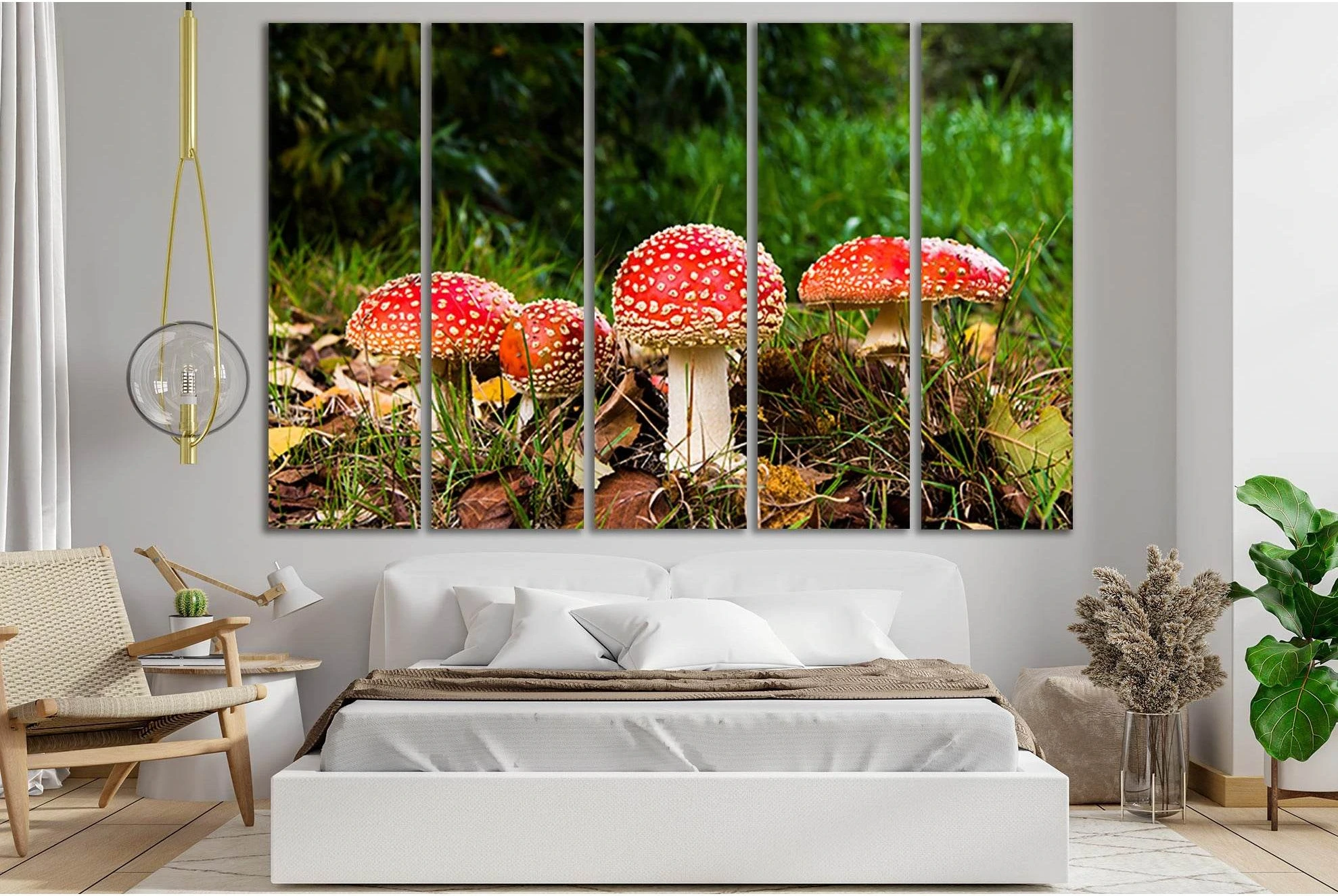 Autumn Red Amanita №SL630 Ready to Hang Canvas Print - Zellart Canvas Prints 0new, ALL_Products, Autumn Wall Art