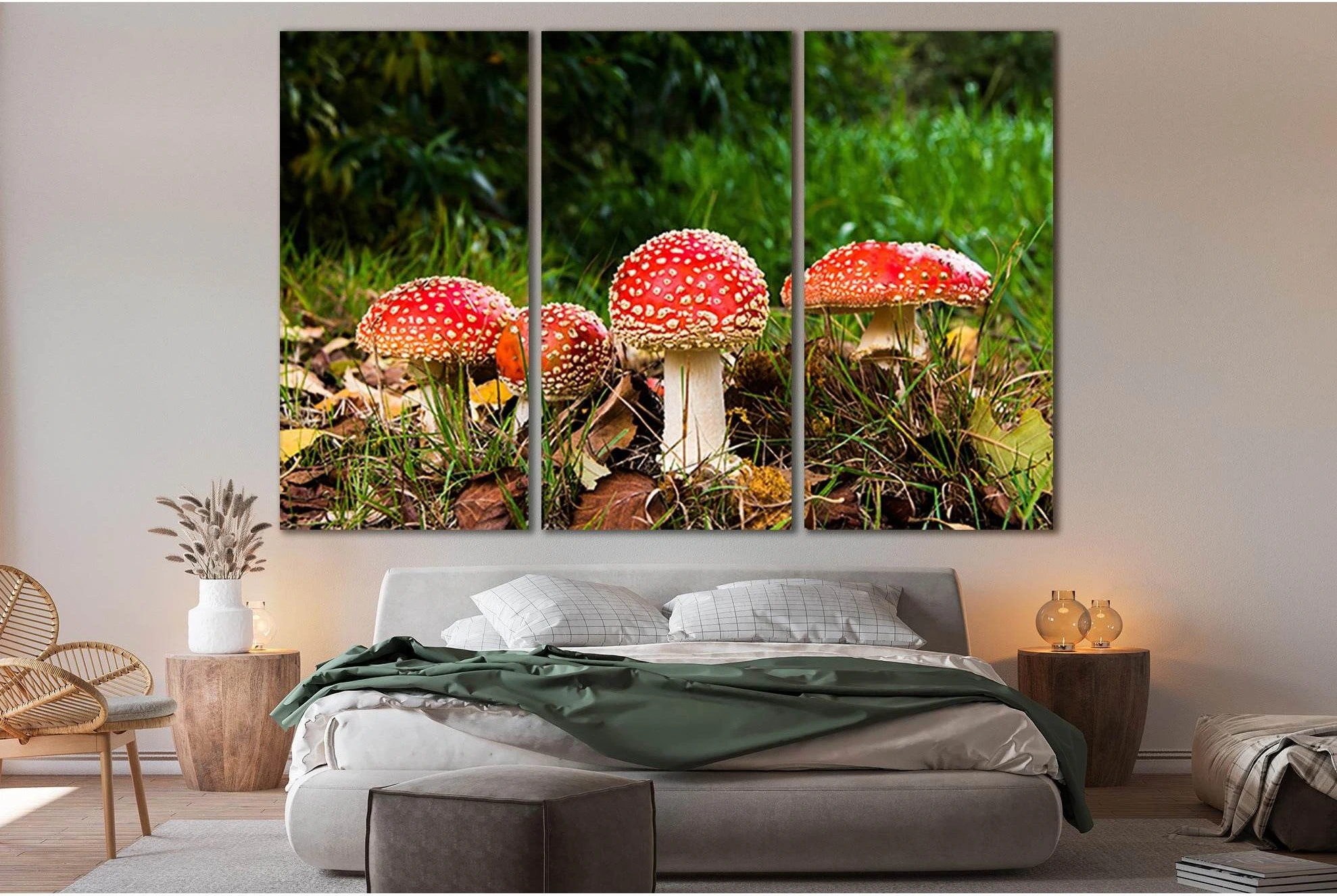Autumn Red Amanita №SL630 Ready to Hang Canvas Print - Zellart Canvas Prints 0new, ALL_Products, Autumn Wall Art