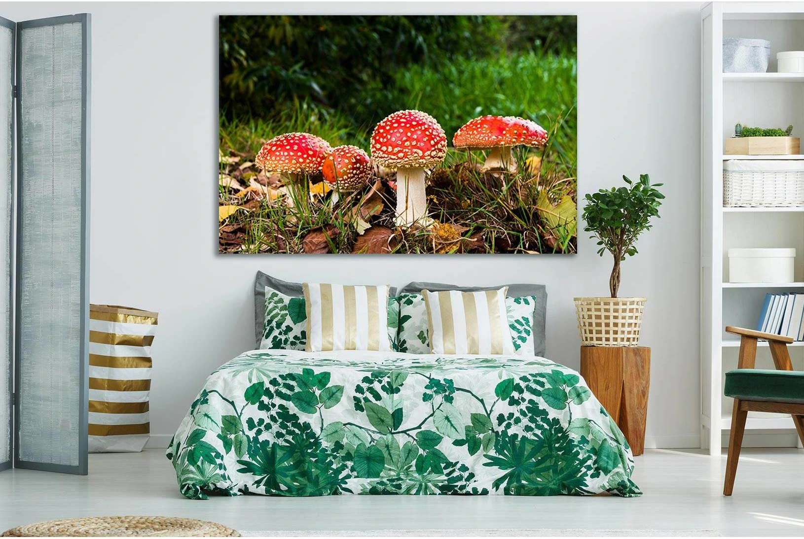 Autumn Red Amanita №SL630 Ready to Hang Canvas Print - Zellart Canvas Prints 0new, ALL_Products, Autumn Wall Art